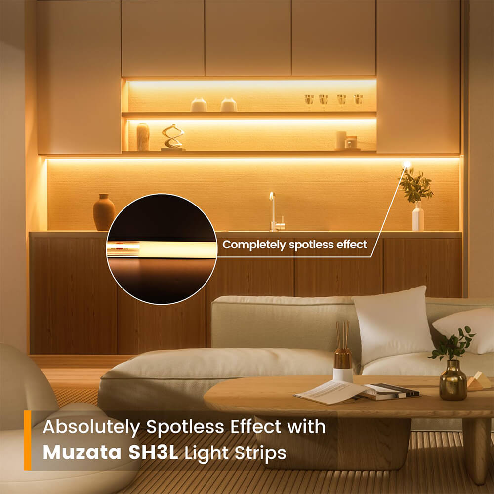 Muzata U-Shape LED Aluminum Channel System with Milky White Cover Lens U1SW WW