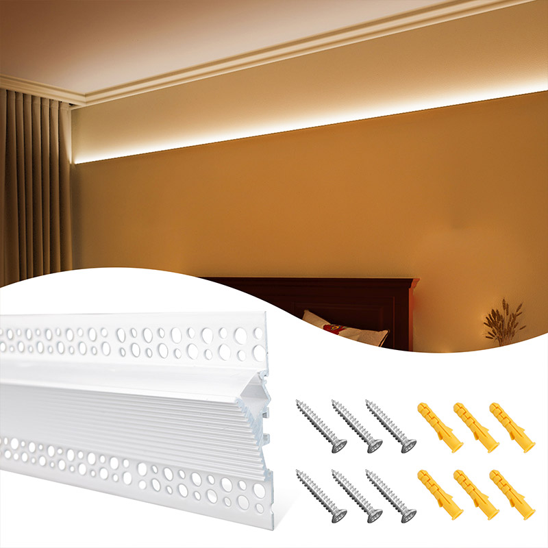 Muzata 5Pack 3.3Ft /1M Plaster-in LED Channel Wall Light Decoration Aluminum Channel with Spotless Milky White Diffuser for LED Strip Lights Drywall Ceiling U130 HW