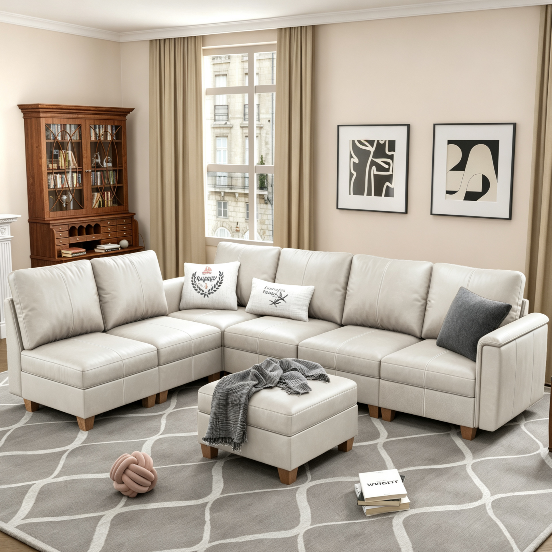 Nexus 7-Seat Sleeper Sofa | Leather Couch