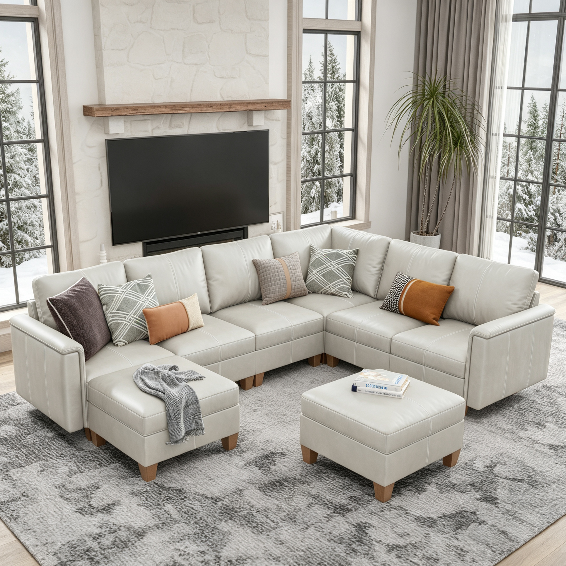Nexus 8-Seat Faux Leather | Living Room Furniture