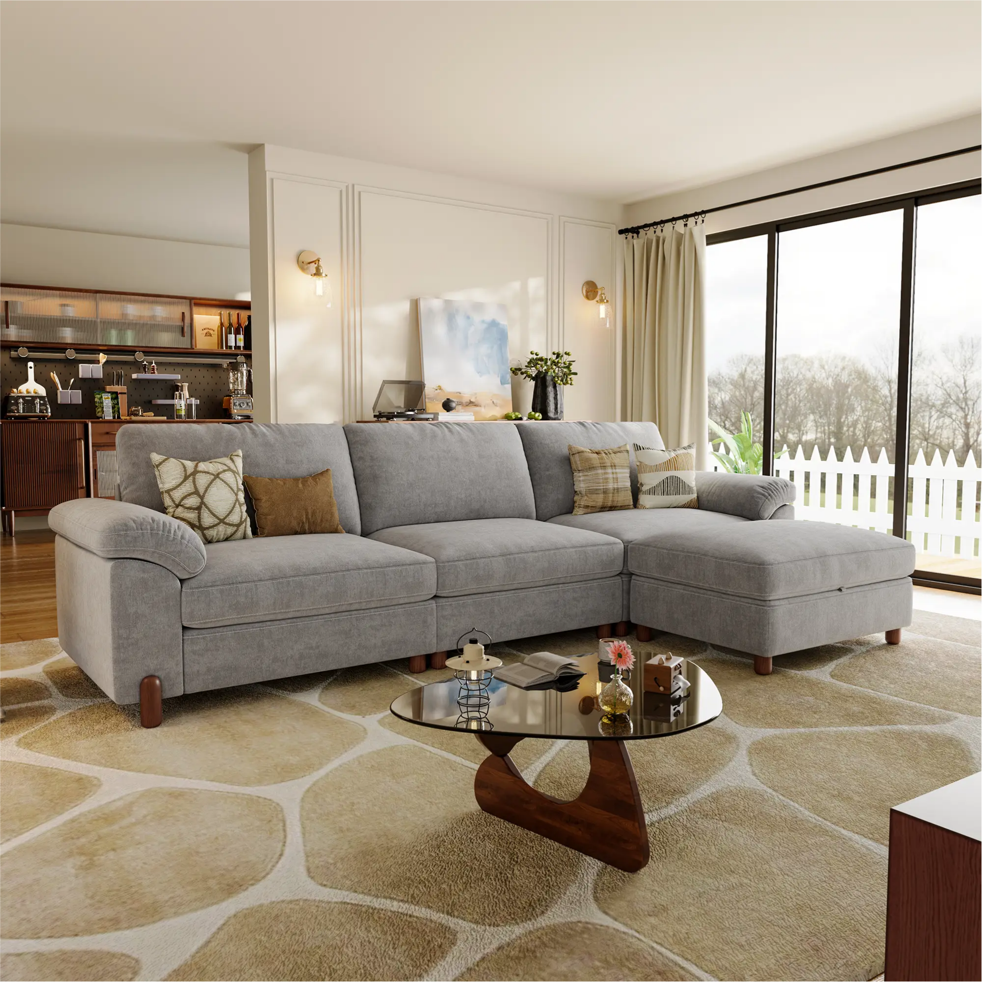 Vista 4-Seat Compact L Shaped Chaise Lounge