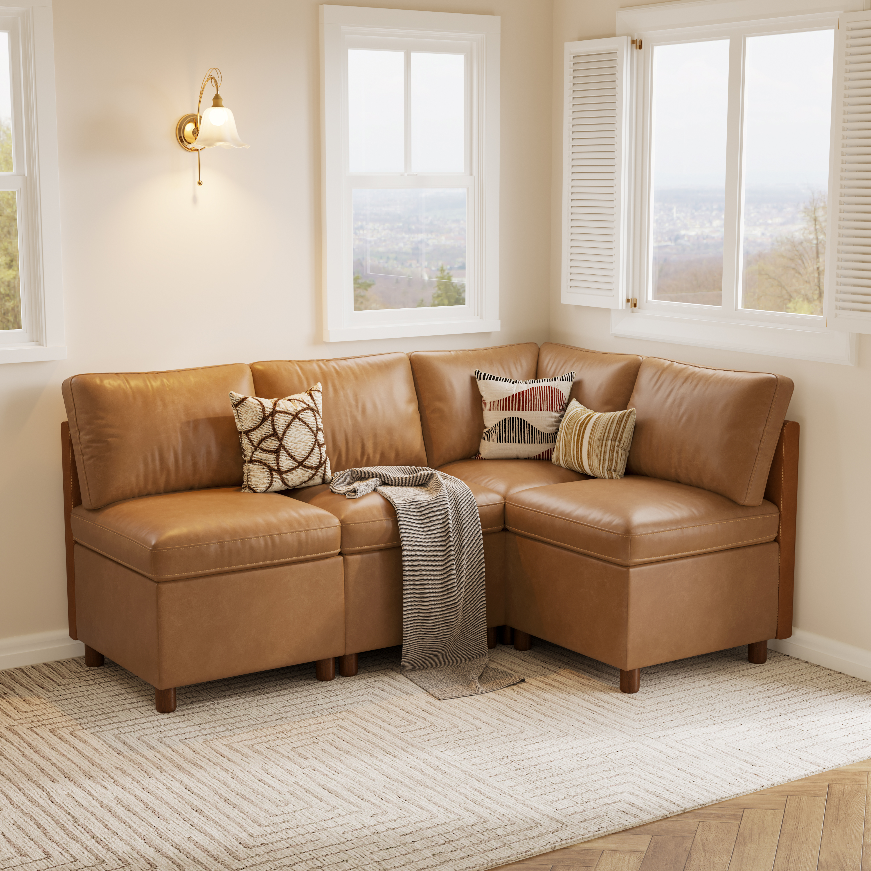 SITJOY Aura | Modular L-Shaped Breakfast Nook with Hidden Storage