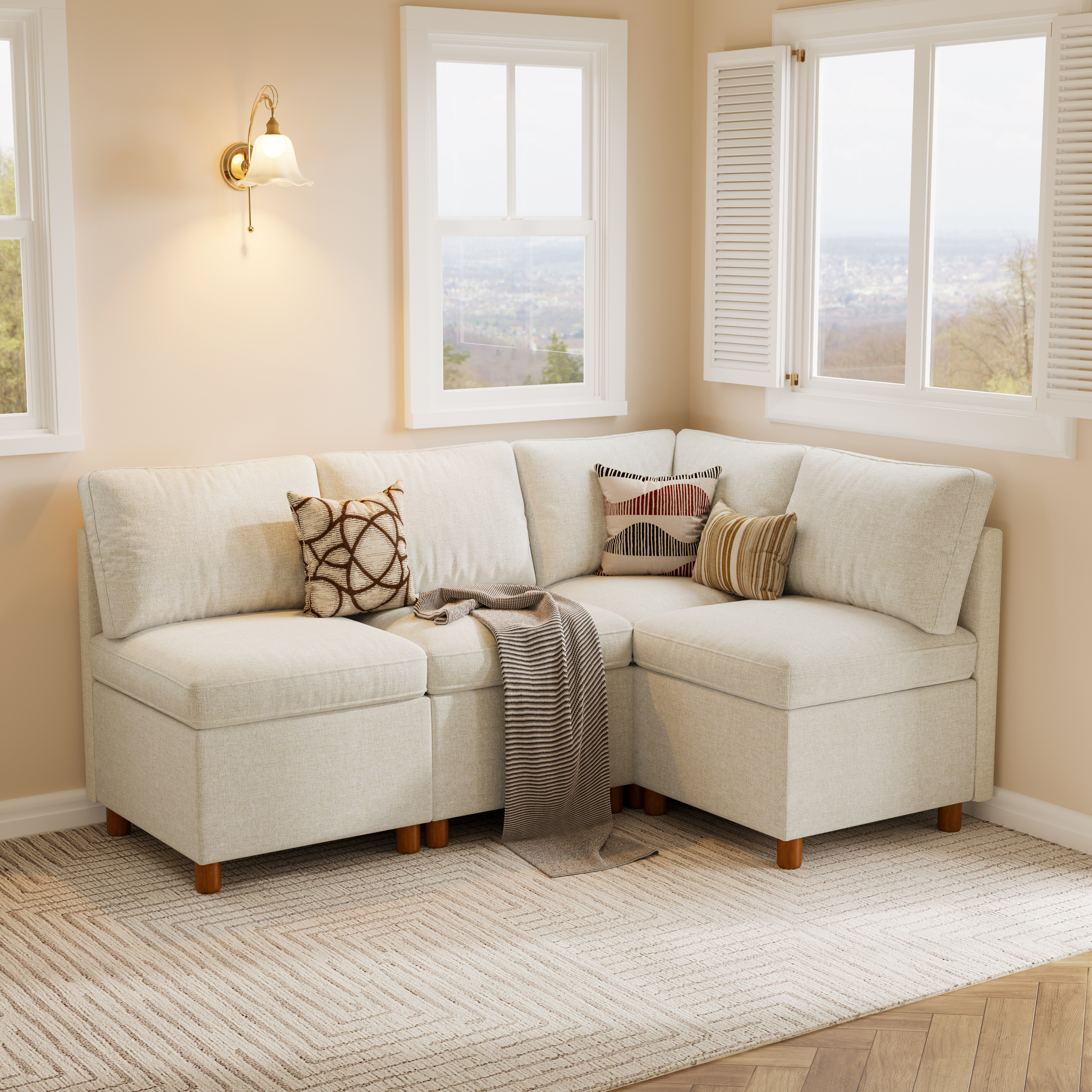 SITJOY Aura | Modular L-Shaped Breakfast Nook with Hidden Storage