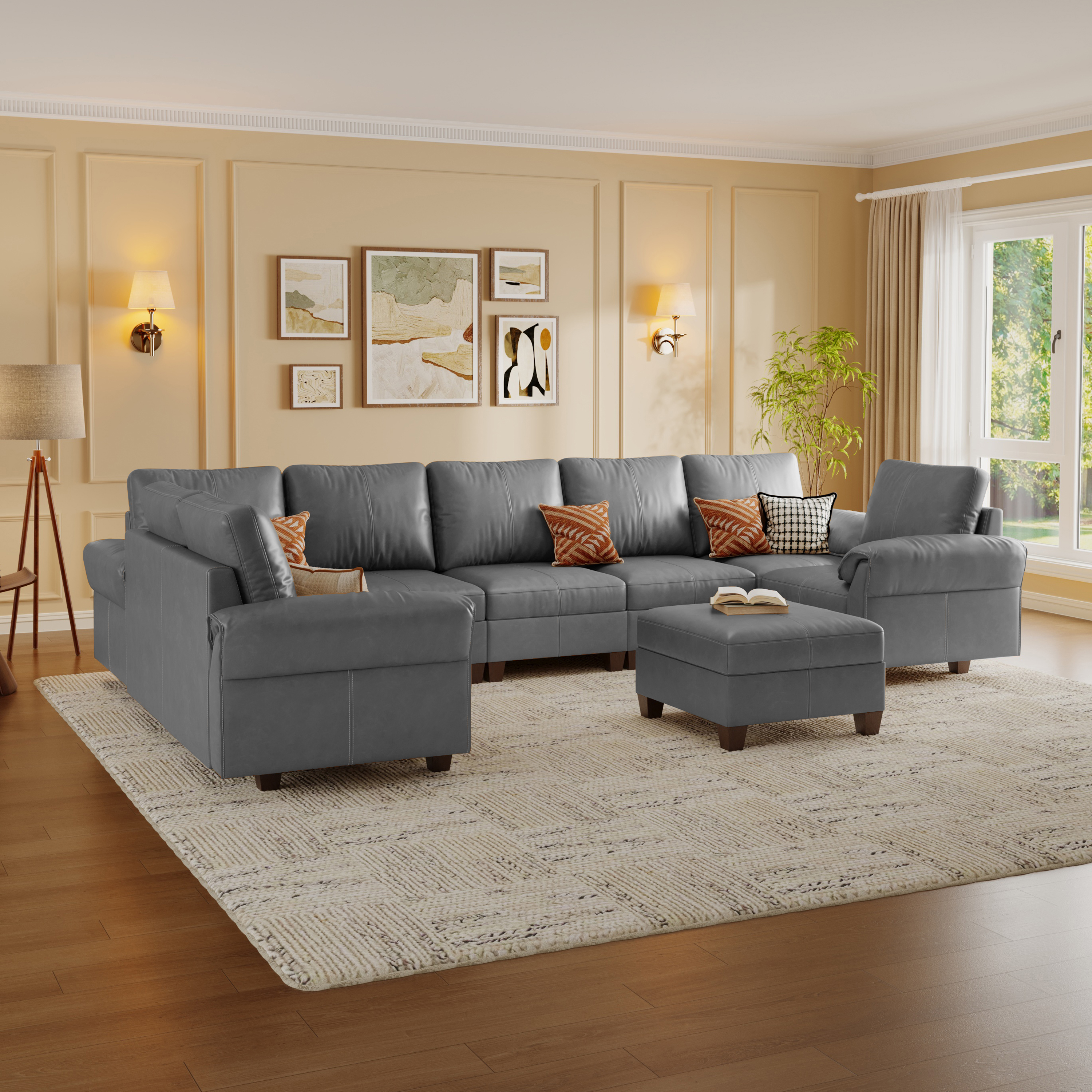 Nest Modular 9 Seats Sofa | Under-Seat Storage | SITJOY