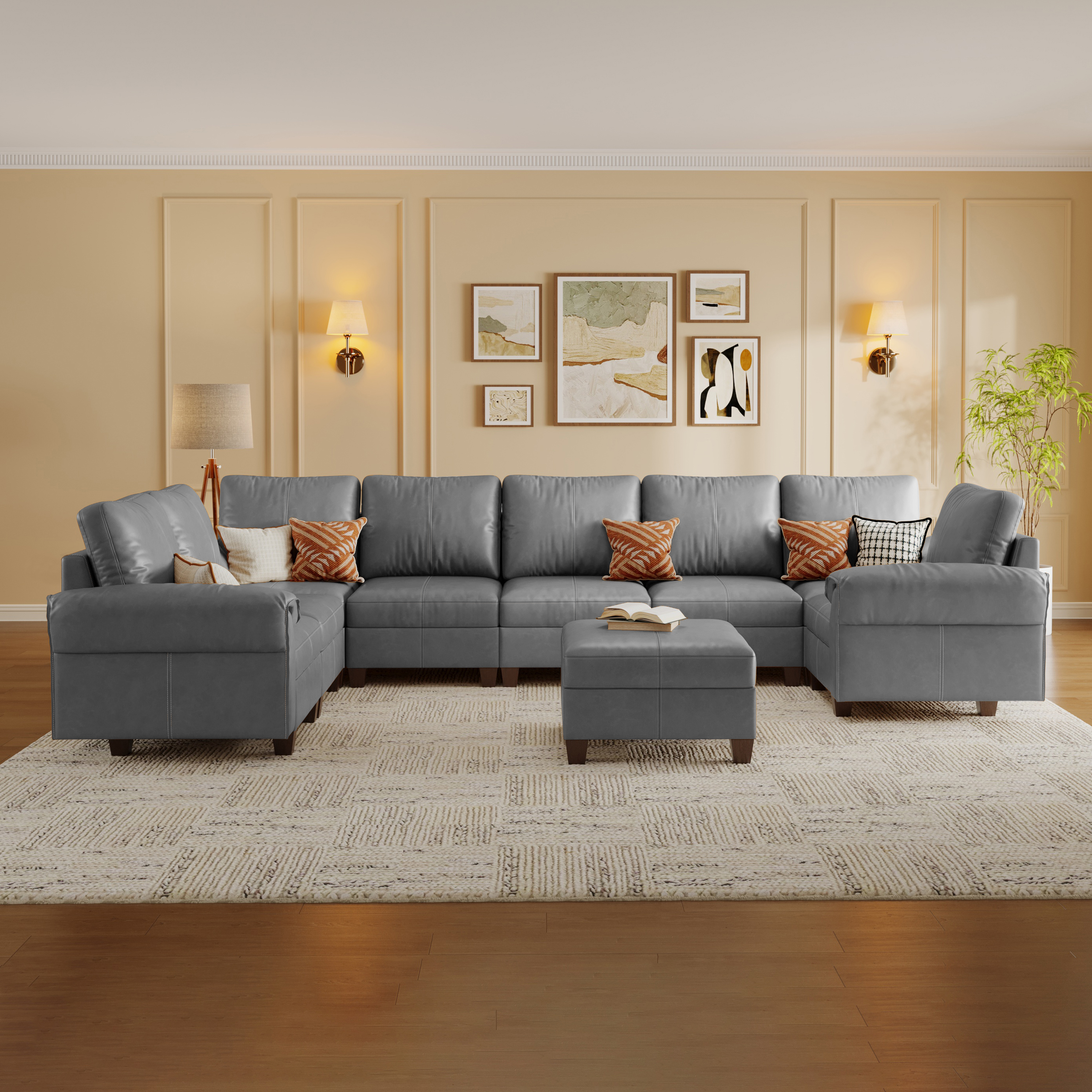 Nest Modular 9 Seats Sofa | Under-Seat Storage | SITJOY