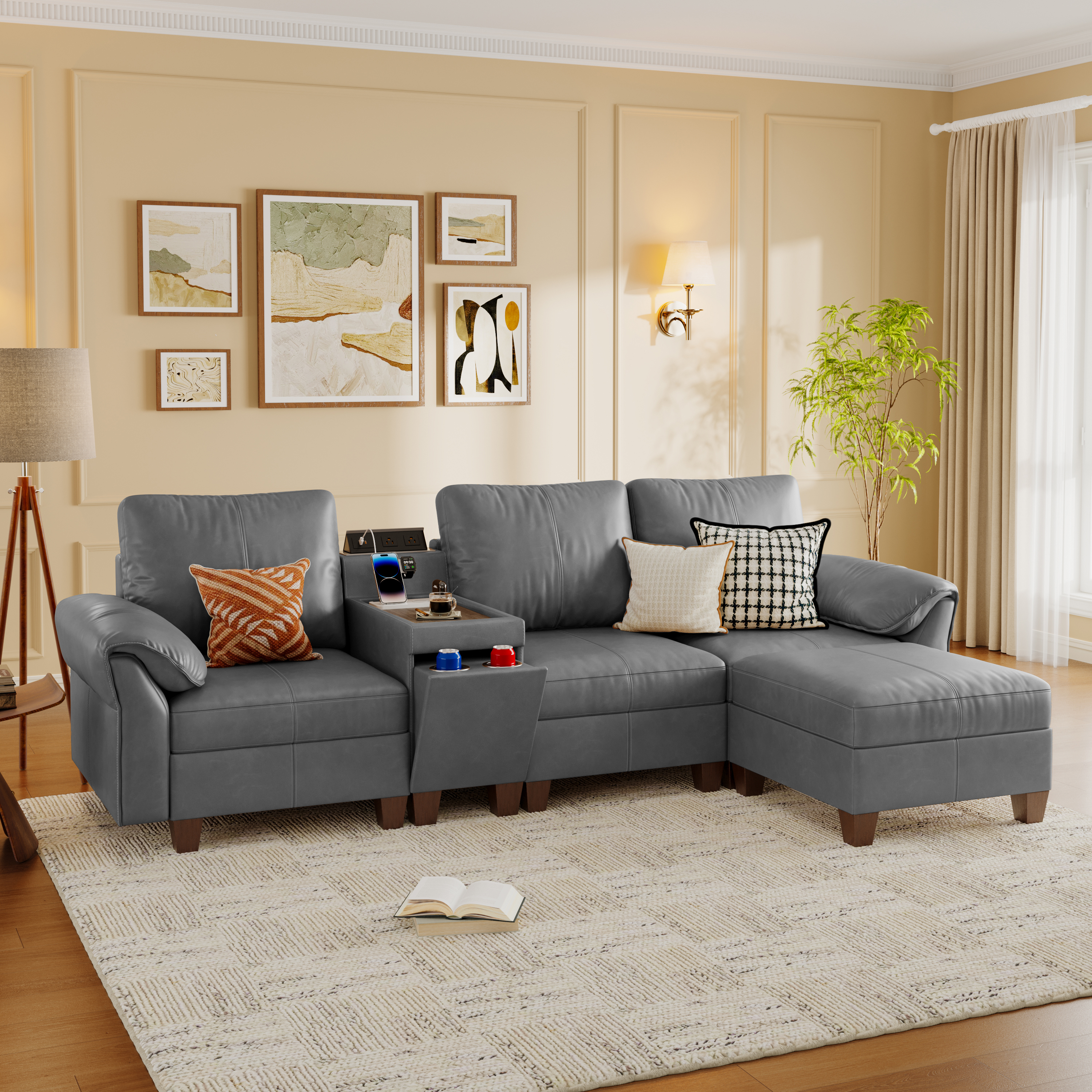 Nest Modular 4 Seats Sofa | with Chaise Longue | SITJOY