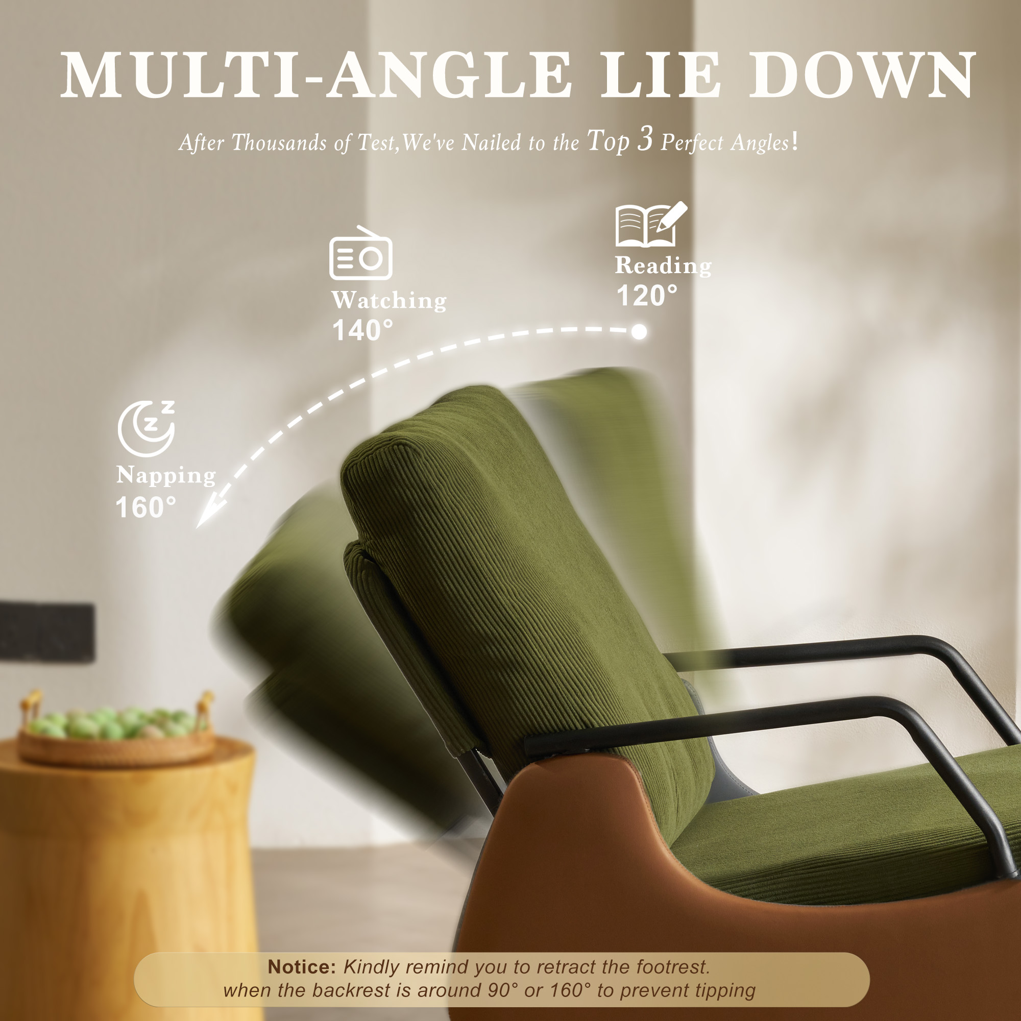 Henry Rocking Recliner Chair with footrest