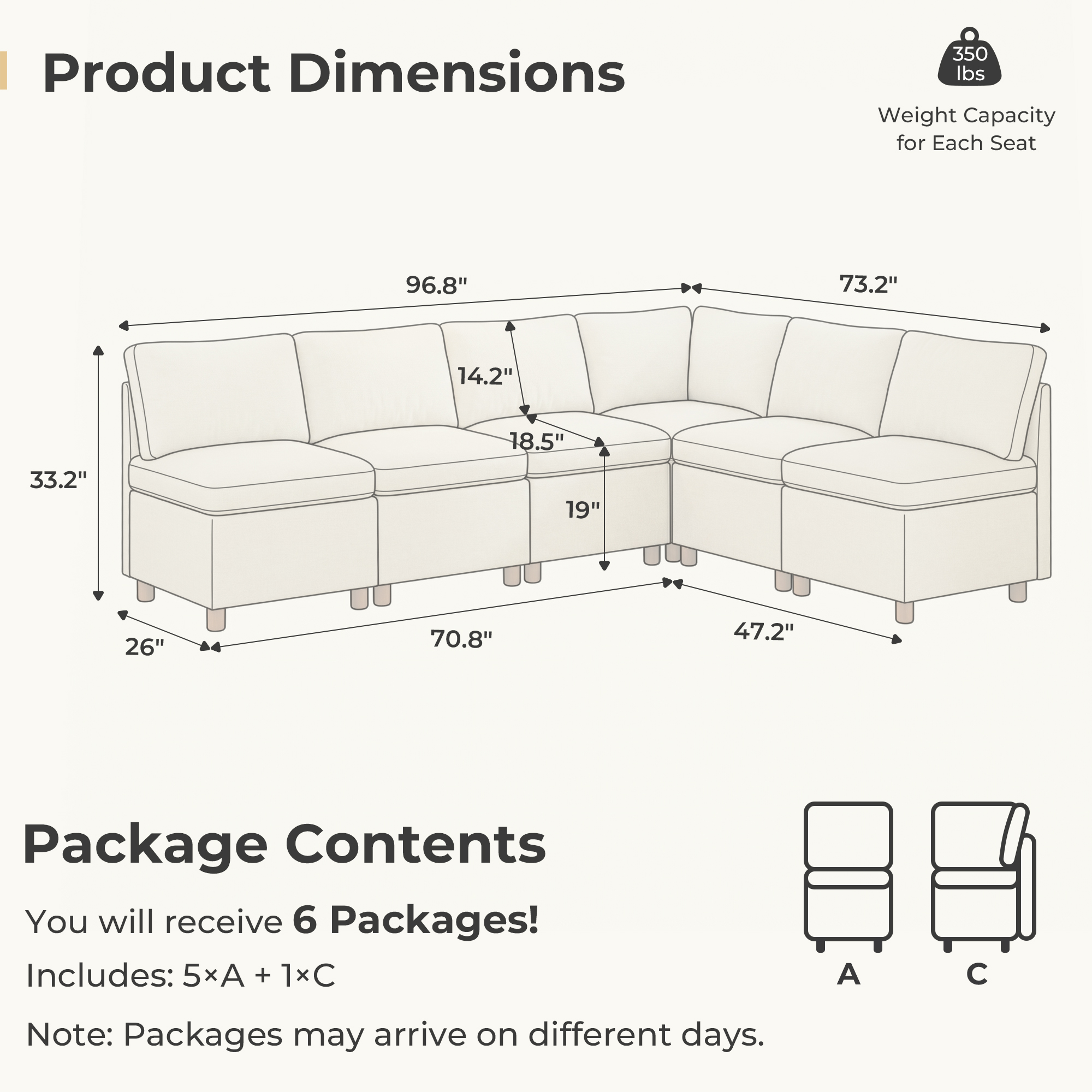 Aura 6-Seat L Shaped Nook with Hidden Storage | SITJOY