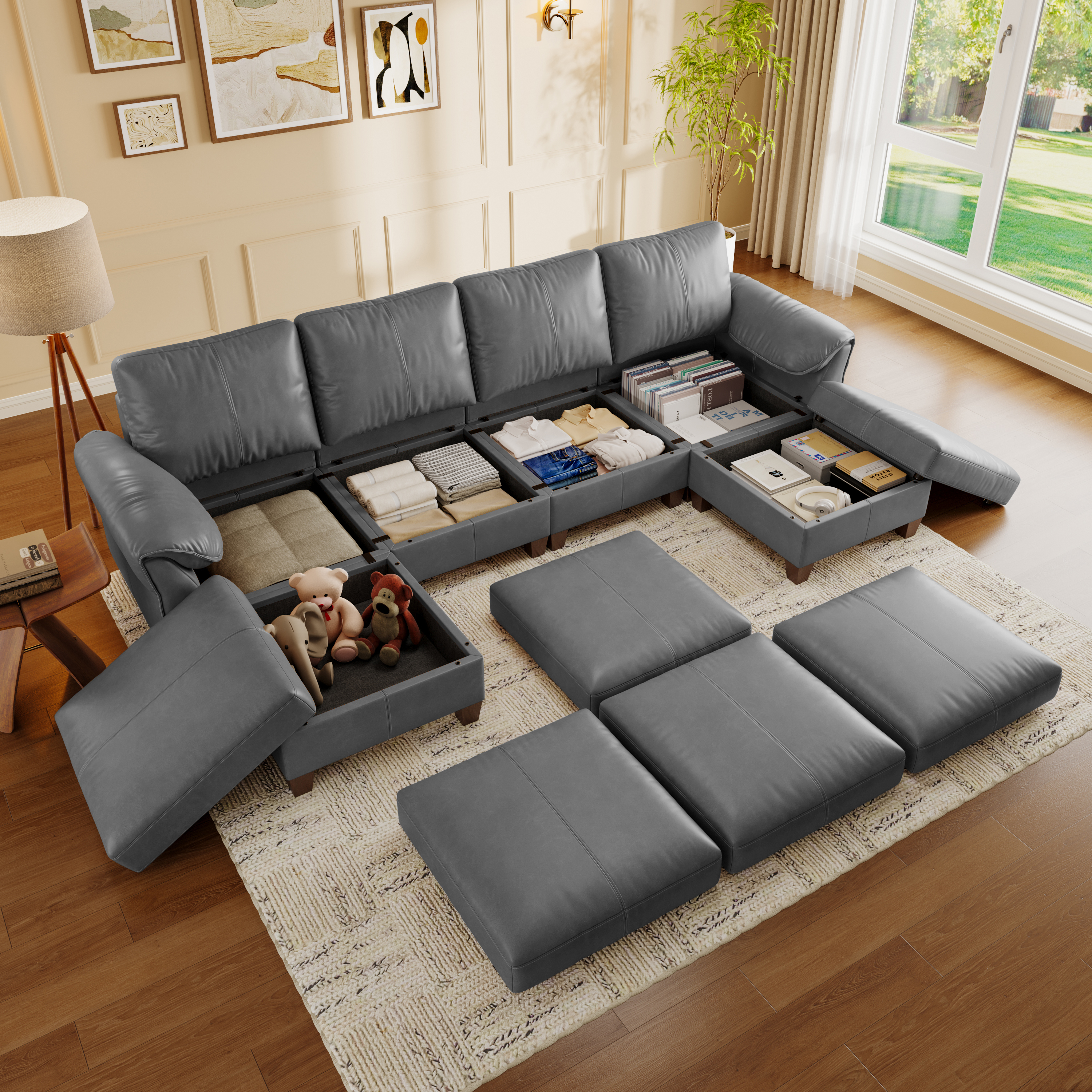 Nest Modular 6 Seats Sofa | Chaise Longue | SITJOY