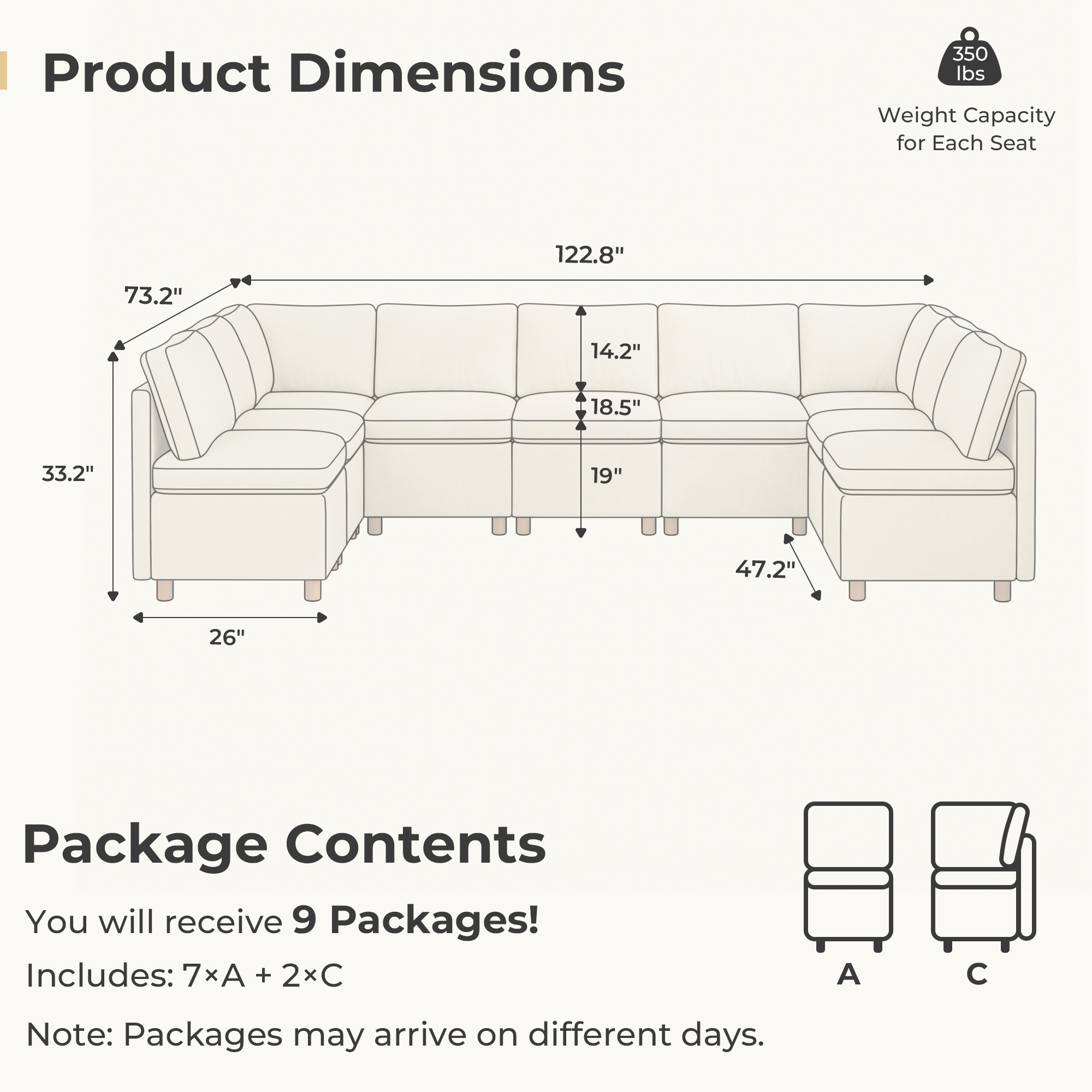 Aura 9-Seat U Shaped Nook with Hidden Storage | SITJOY