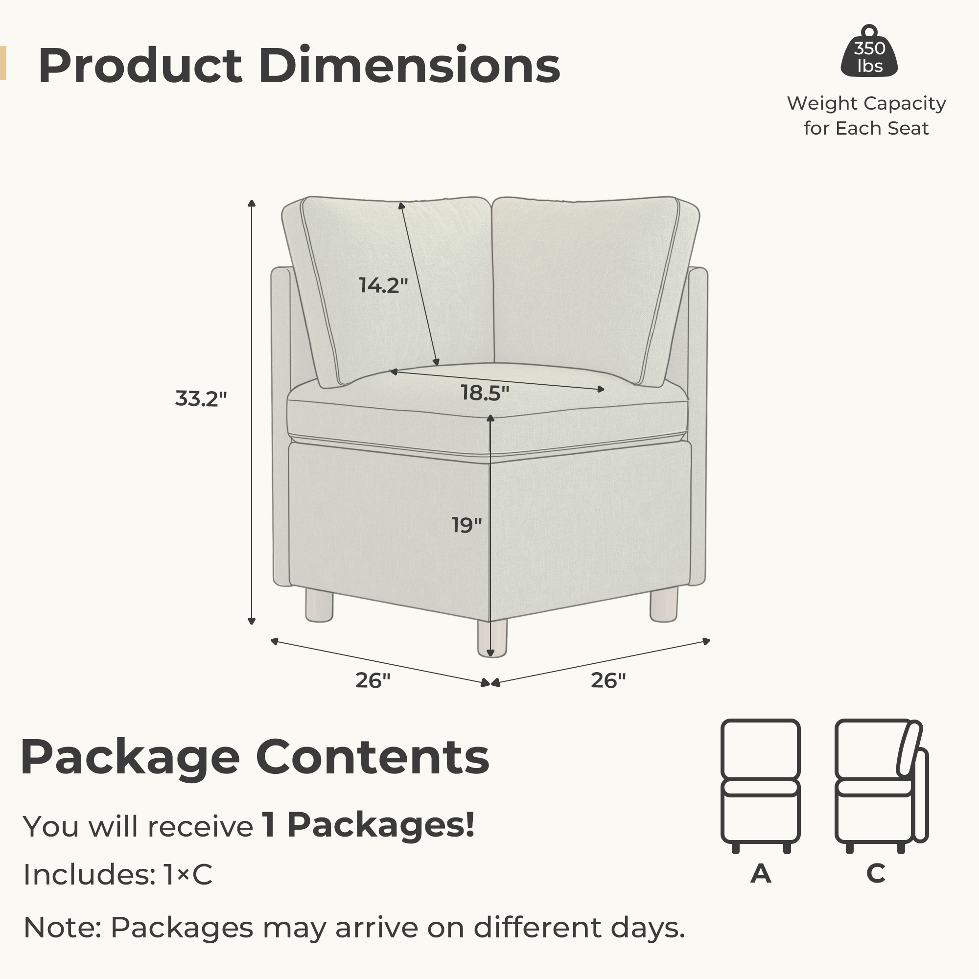 Aura Single Storage Chair | Corner Chair | Breakfast Nook