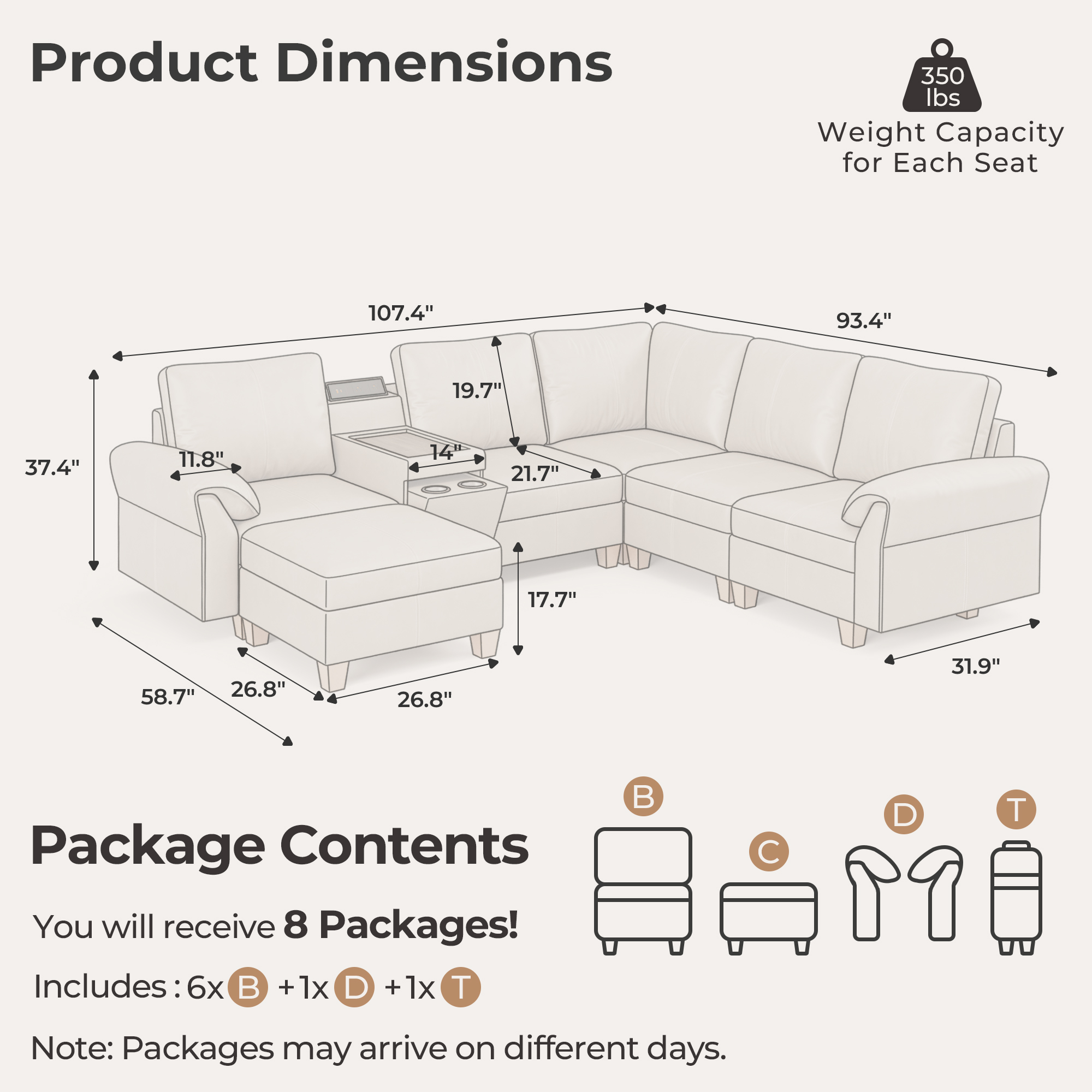 Nest 6-Seat Leather Couch | Sofas For Living Room | SITJOY