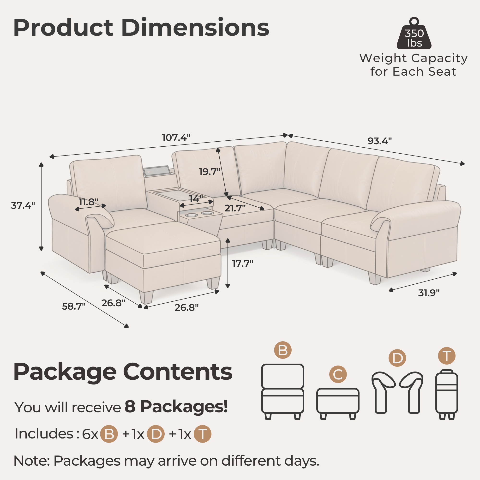 Nest 6-Seat Leather Couch | Sofas For Living Room | SITJOY