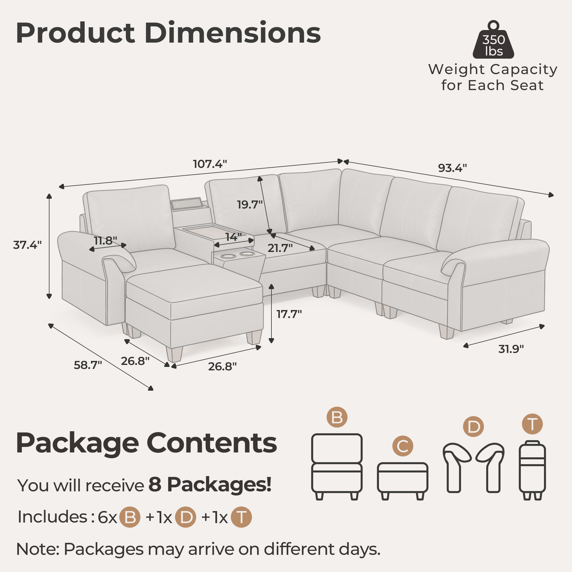 Nest 6-Seat Leather Couch | Sofas For Living Room | SITJOY