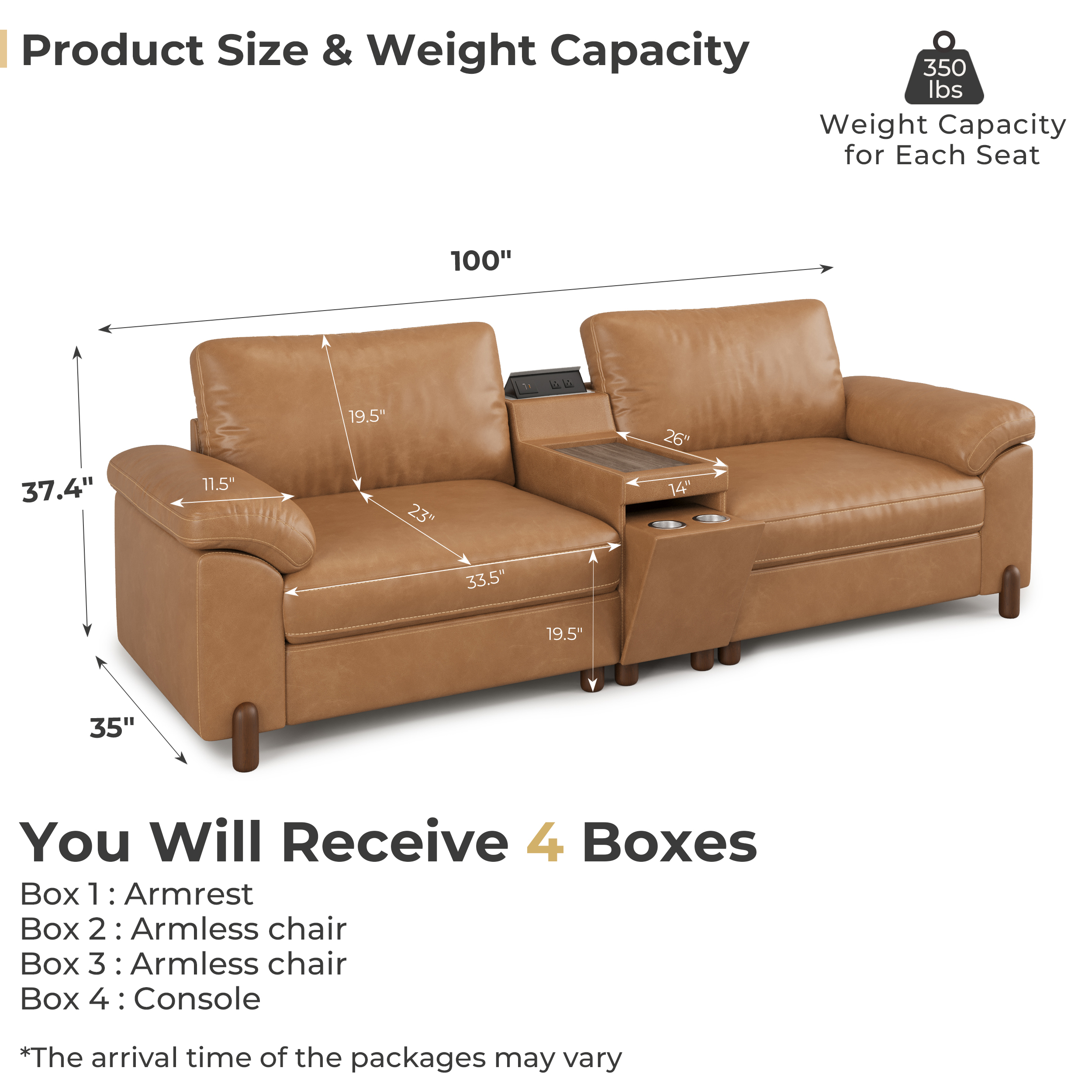 Vista 2-Seat Leather Love Seat Couch | For Living Room | SITJOY