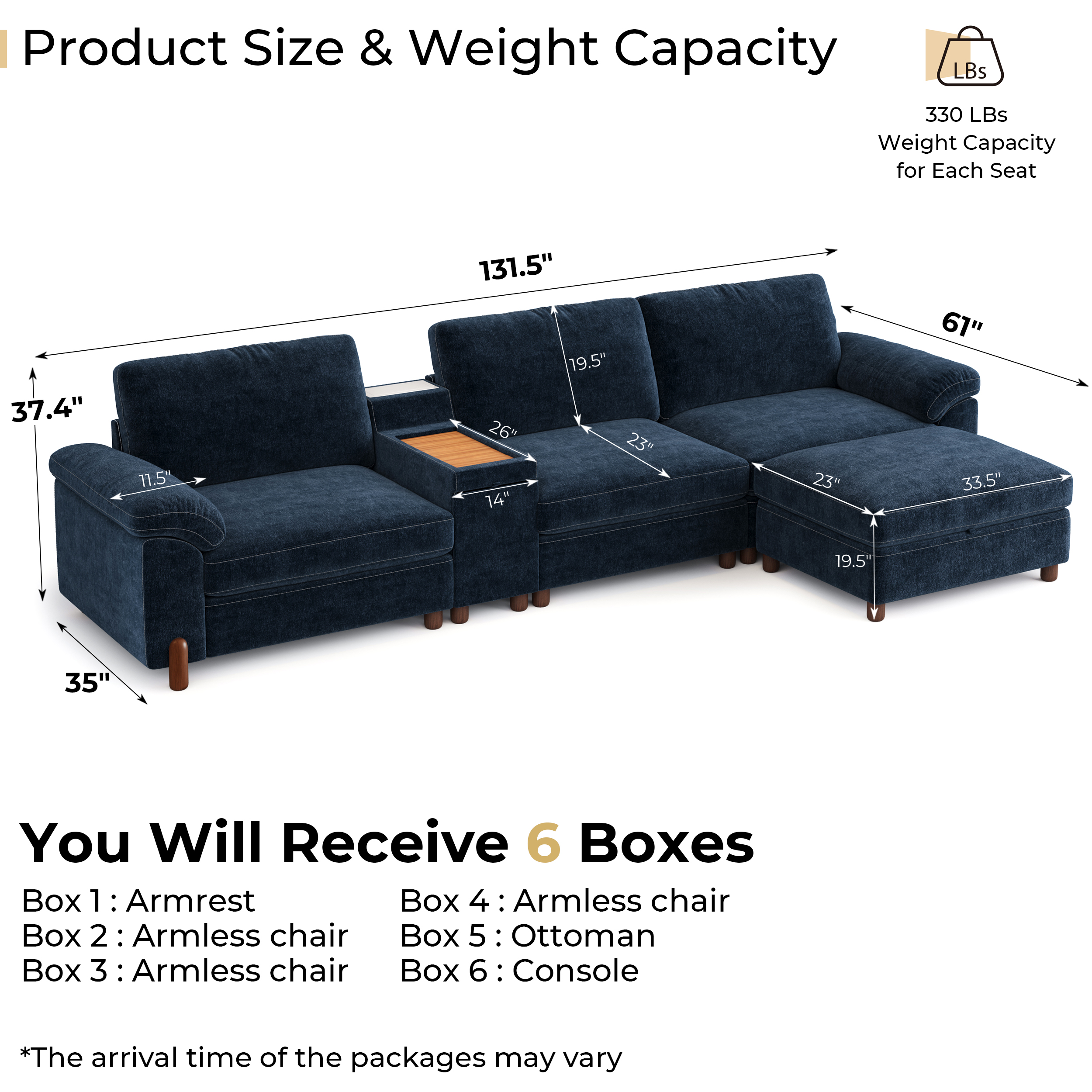 Vista 4-Seat Compact L Shaped | With Chaise Lounge | SITJOY