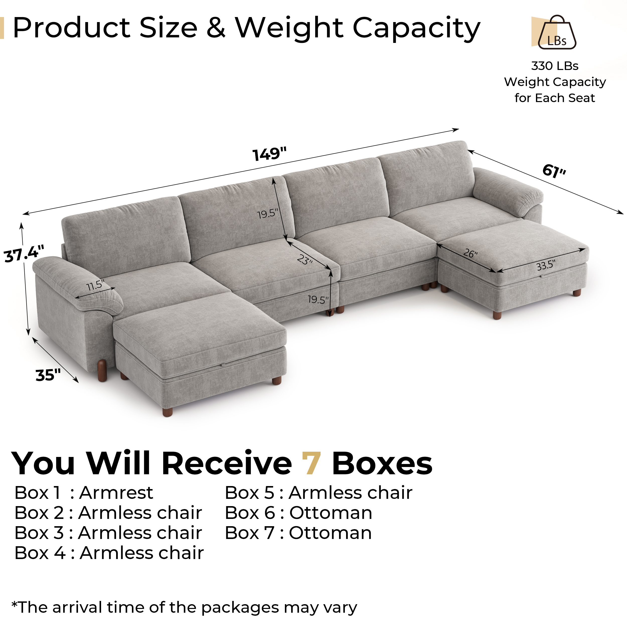 Vista 6-Seat U-Shaped Leather Sectional | with Storage | SITJOY