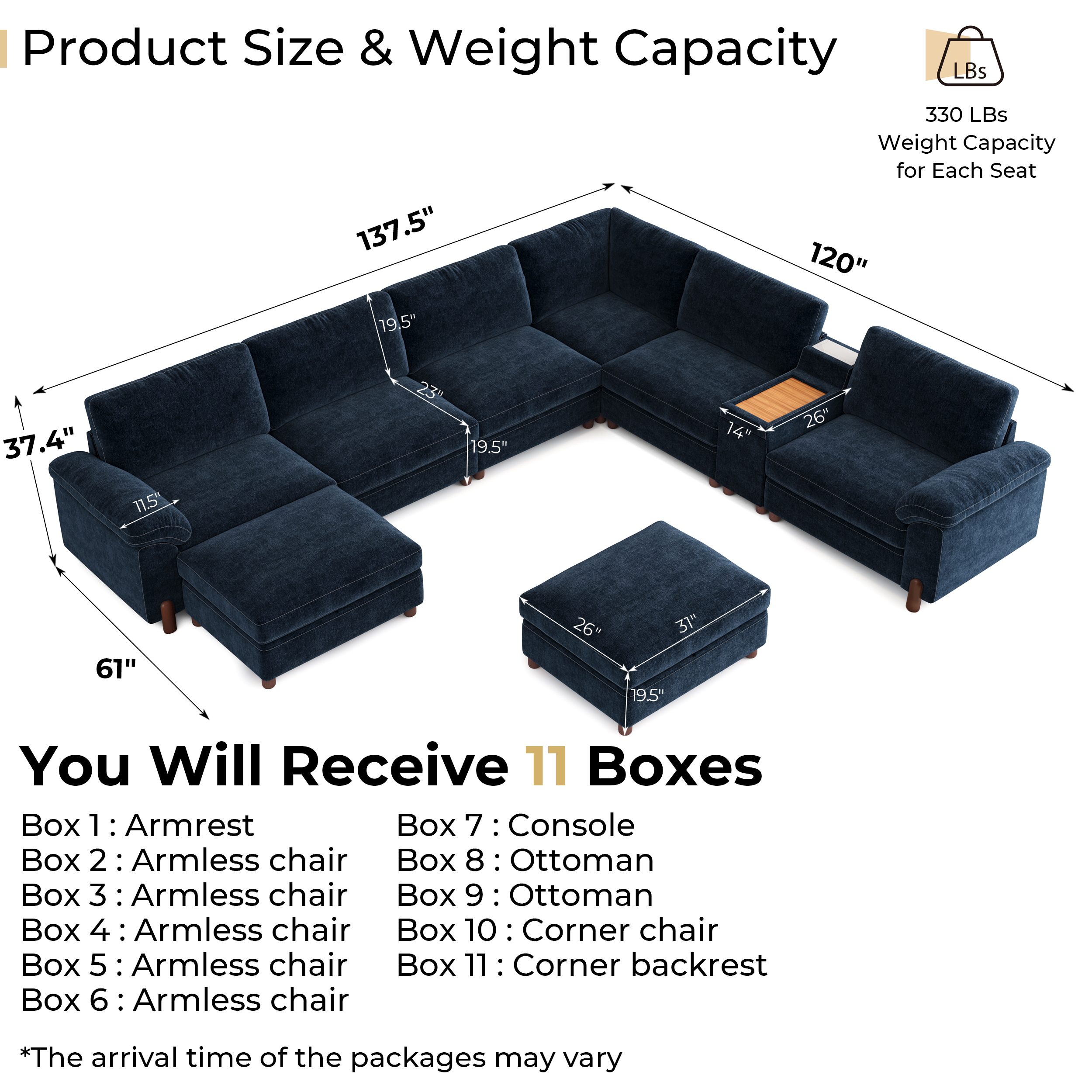 Vista 8-Seat Luxury U-Shaped | Leather Sectional Couch | SITJOY