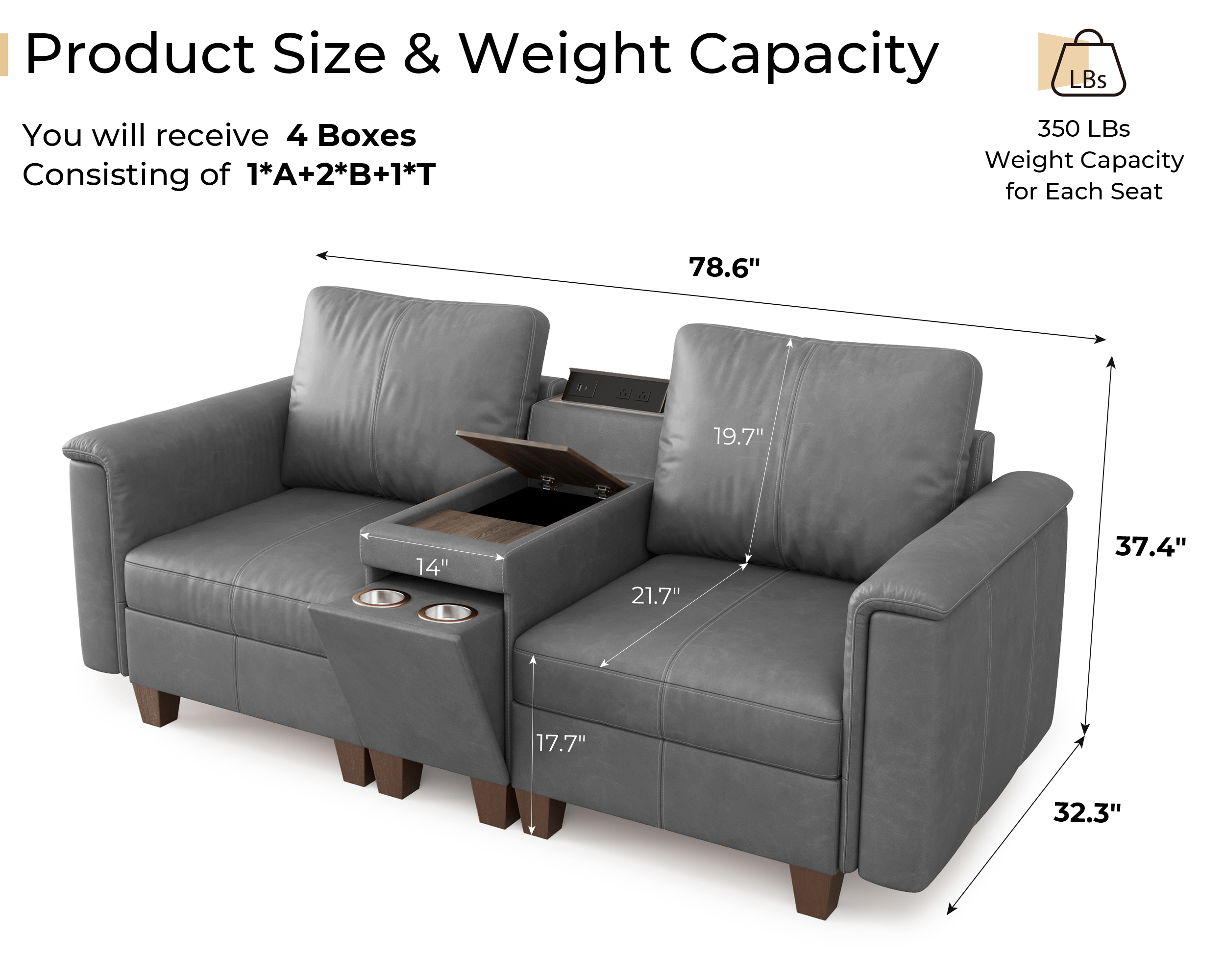 Nexus 2-Seat Sofa | Faux Leather Couch for Living Room | SITJOY
