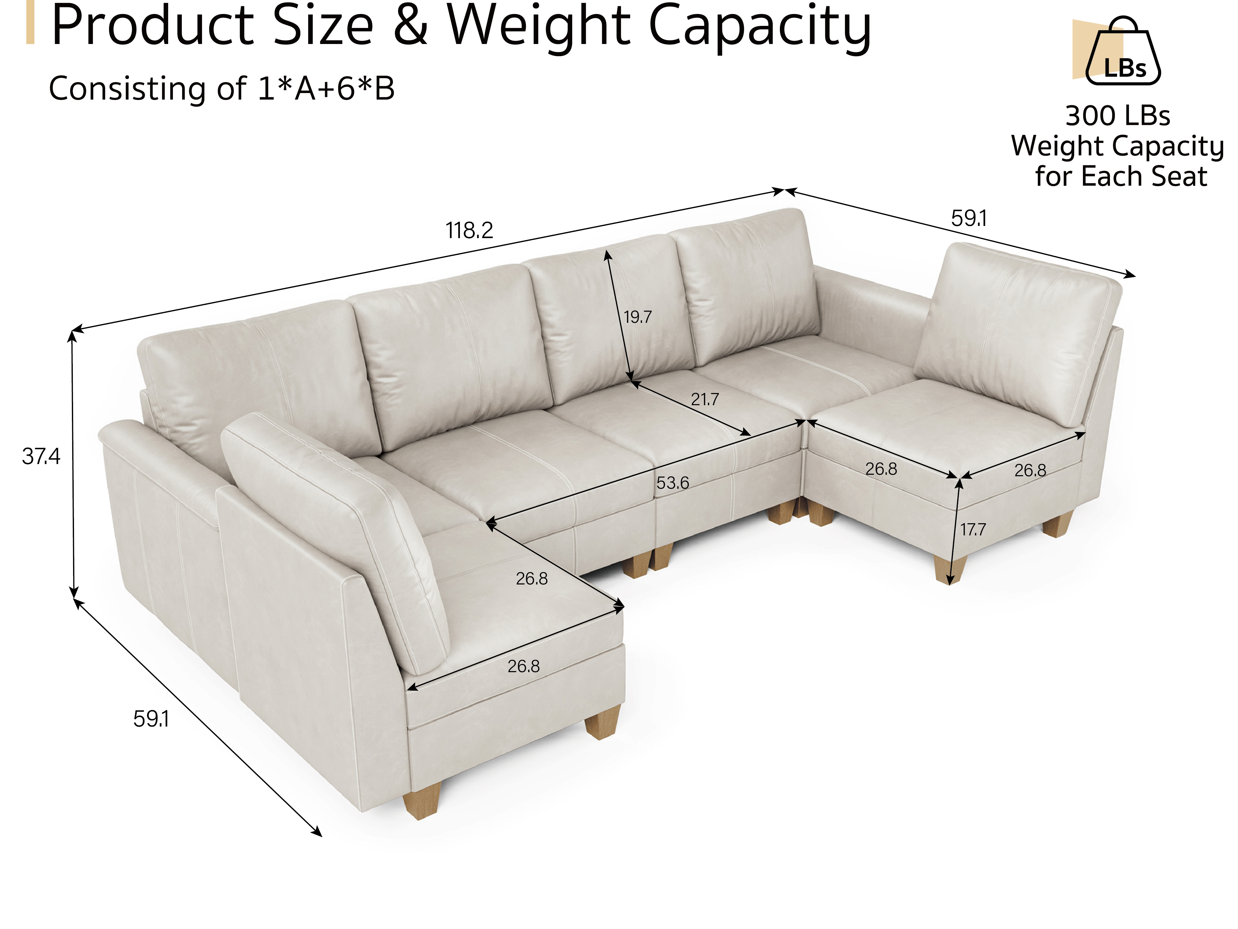 MS-01 Modular SectionaL Sofa 6 Seats