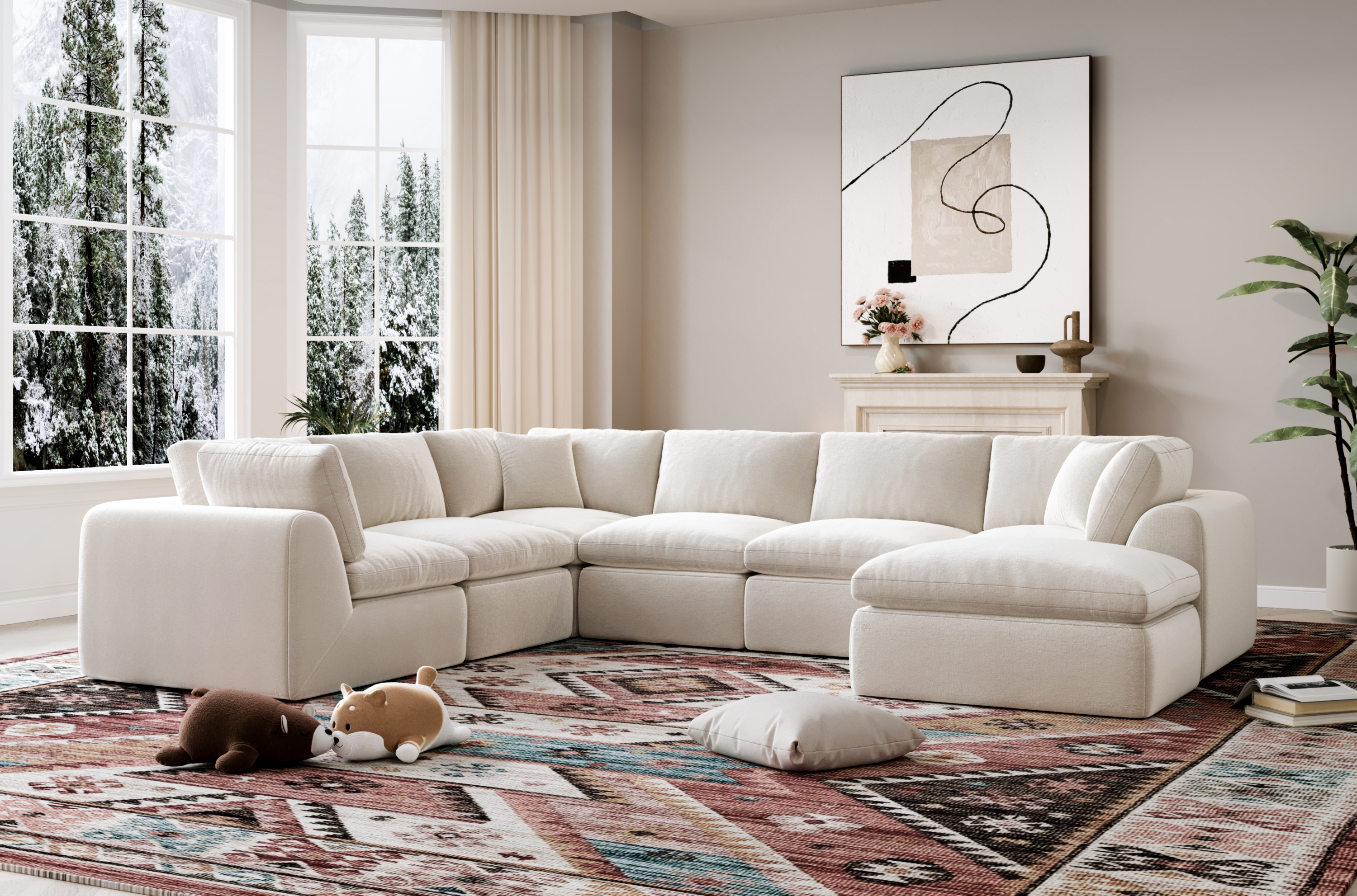 Haven U-Shaped Modular Sofas for Family Room | Cloud Comfort | SITJOY