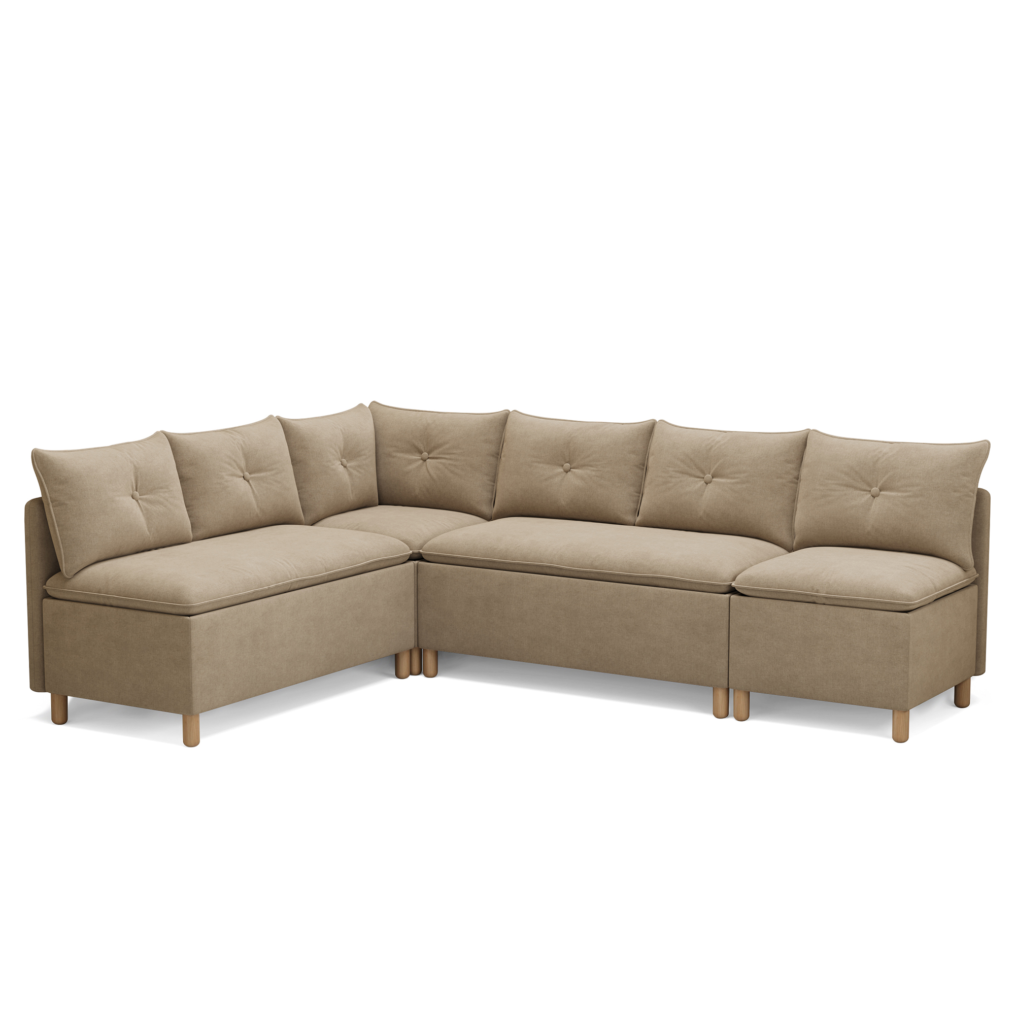 6-Seat L-shaped Corner Sectional Sofa