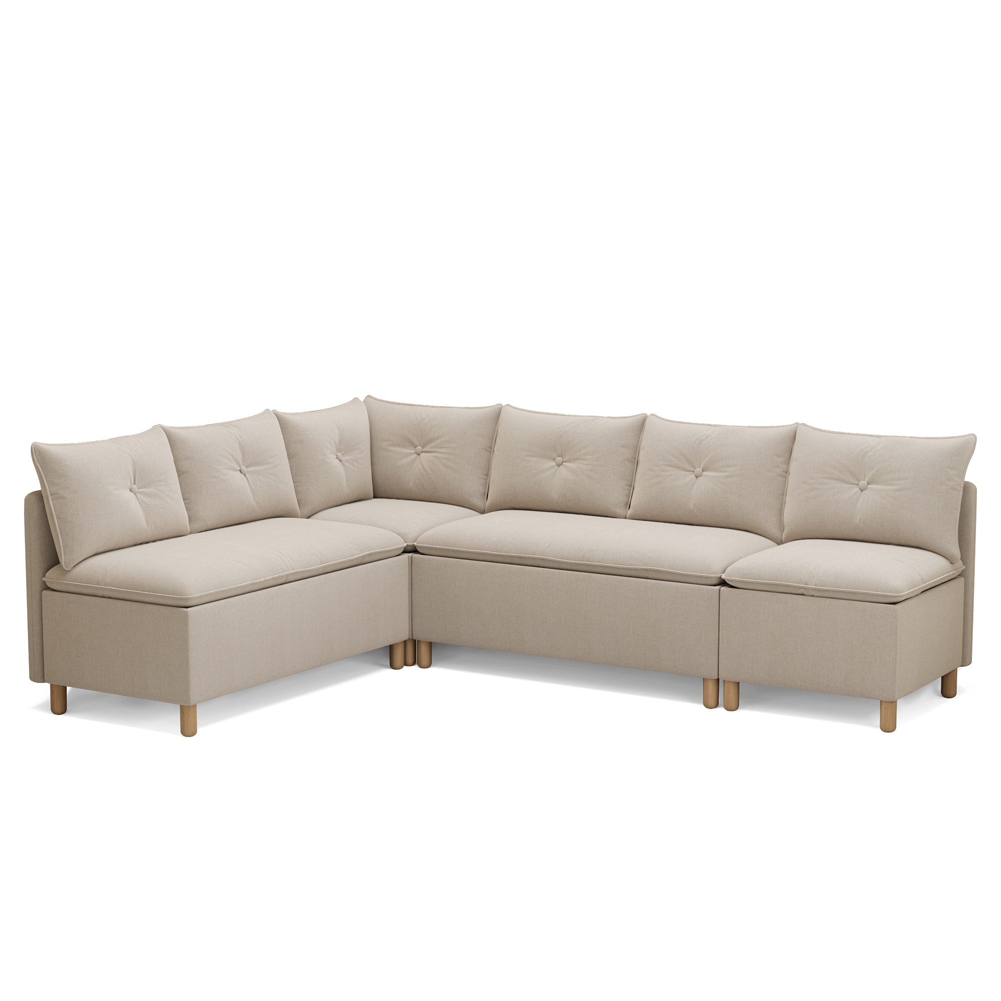 6-Seat L-shaped Corner Sectional Sofa