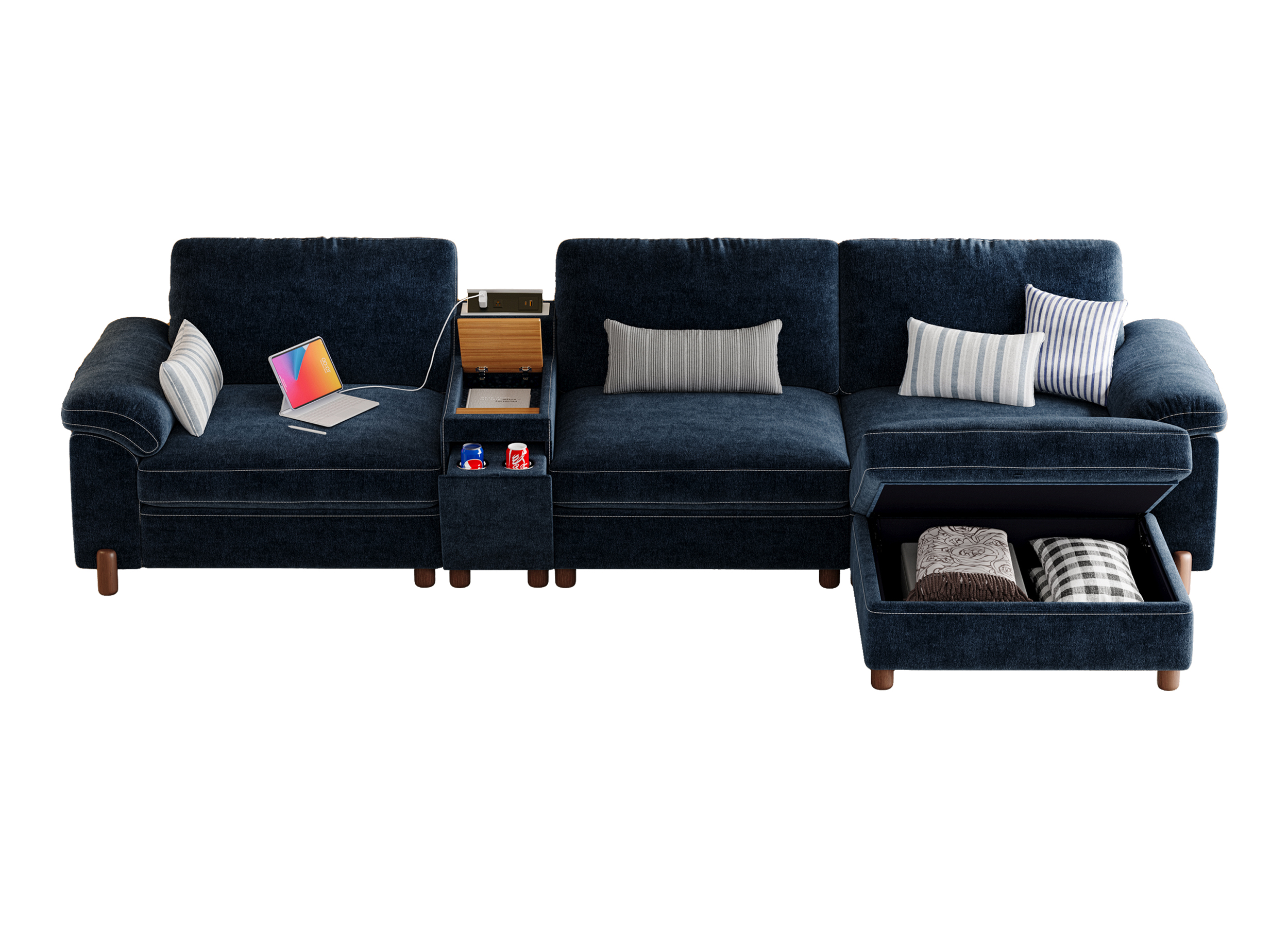 Vista 4-Seat Compact L-Shaped Sectional with Chaise Lounge