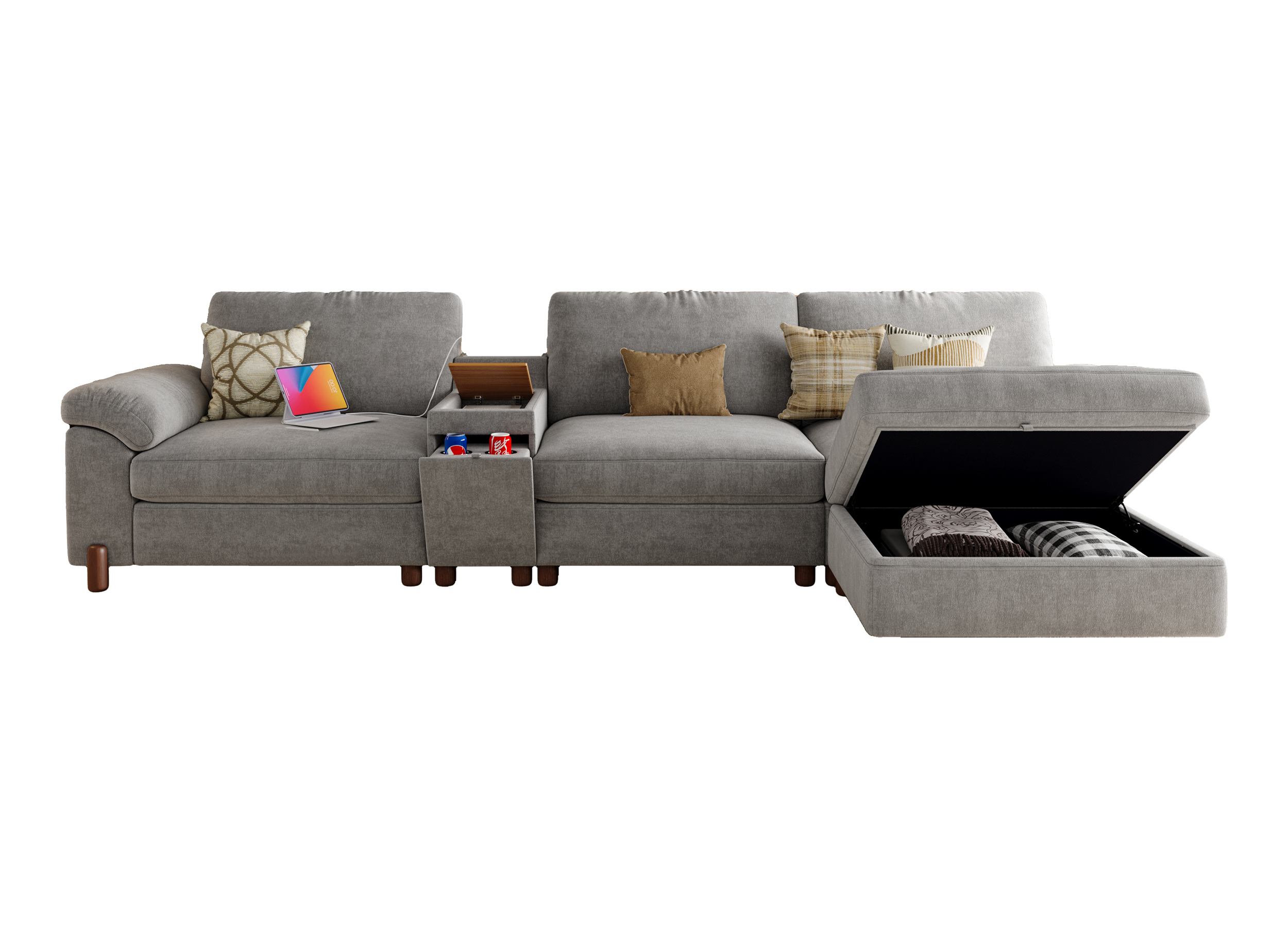 Vista 4-Seat Compact L-Shaped Sectional with Chaise Lounge