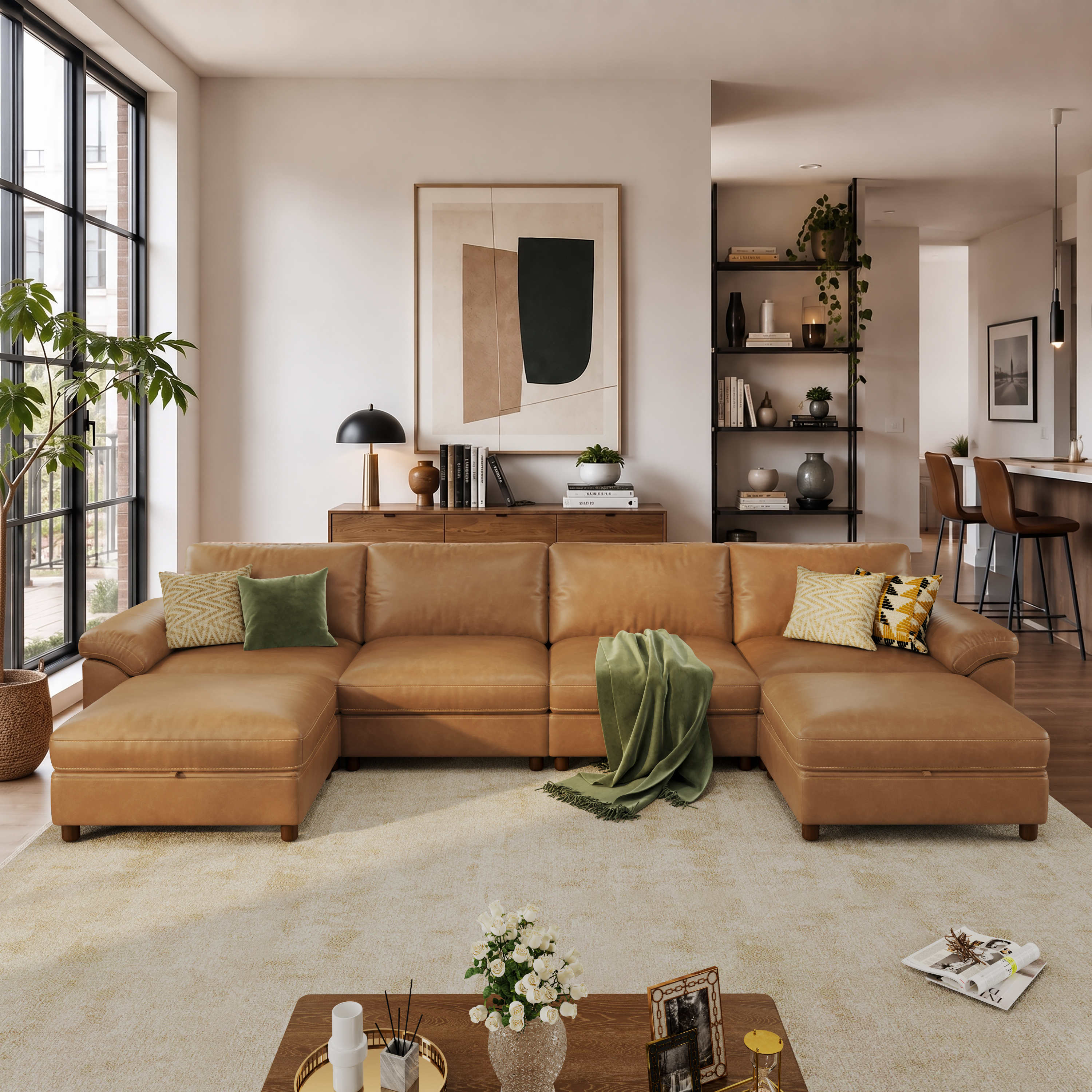Vista 6-Seat U-Shaped Sectional with Hidden Storage