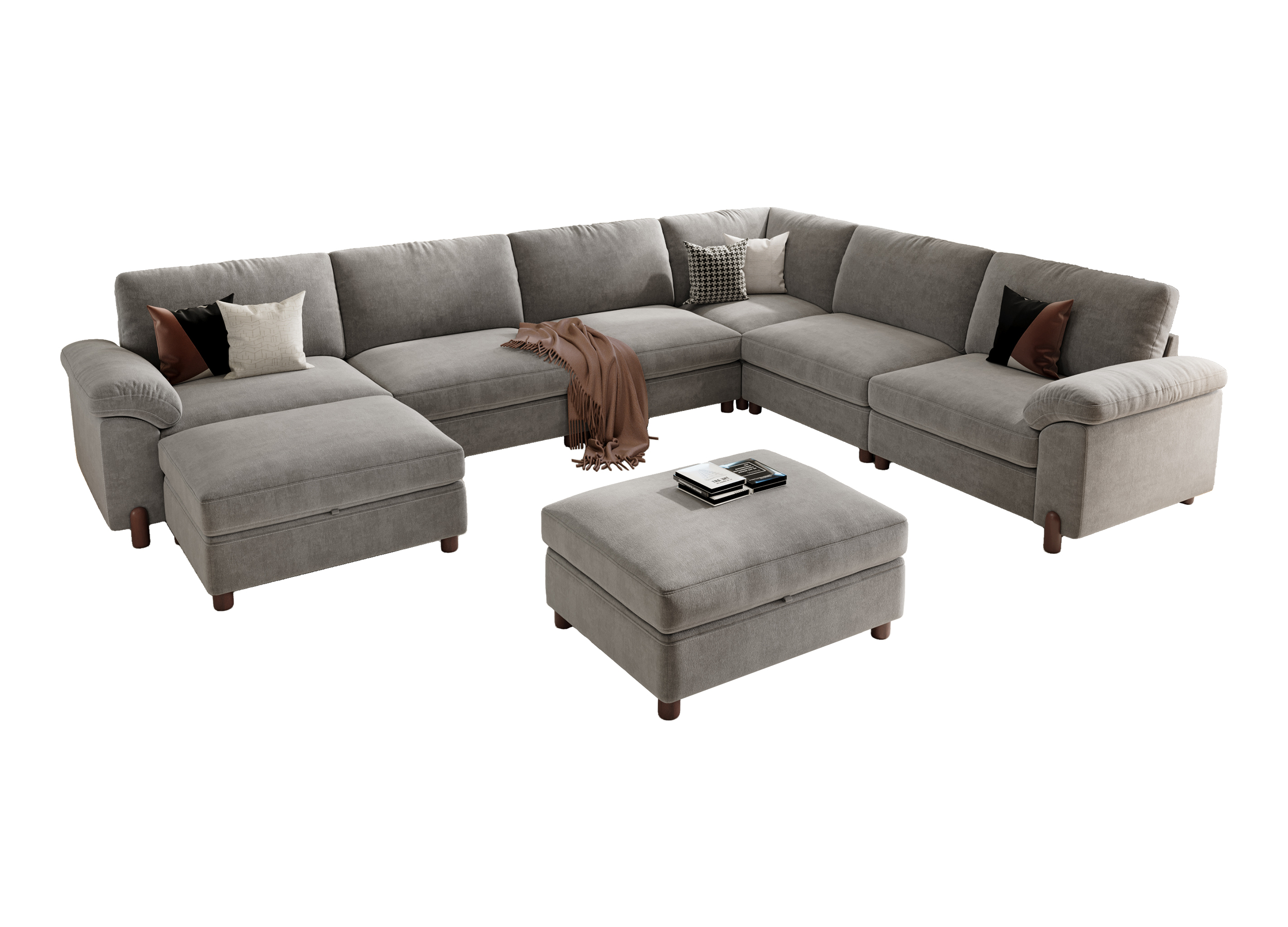 Vista 8-Seat Oversized Modular Sofa with Chaise Lounge