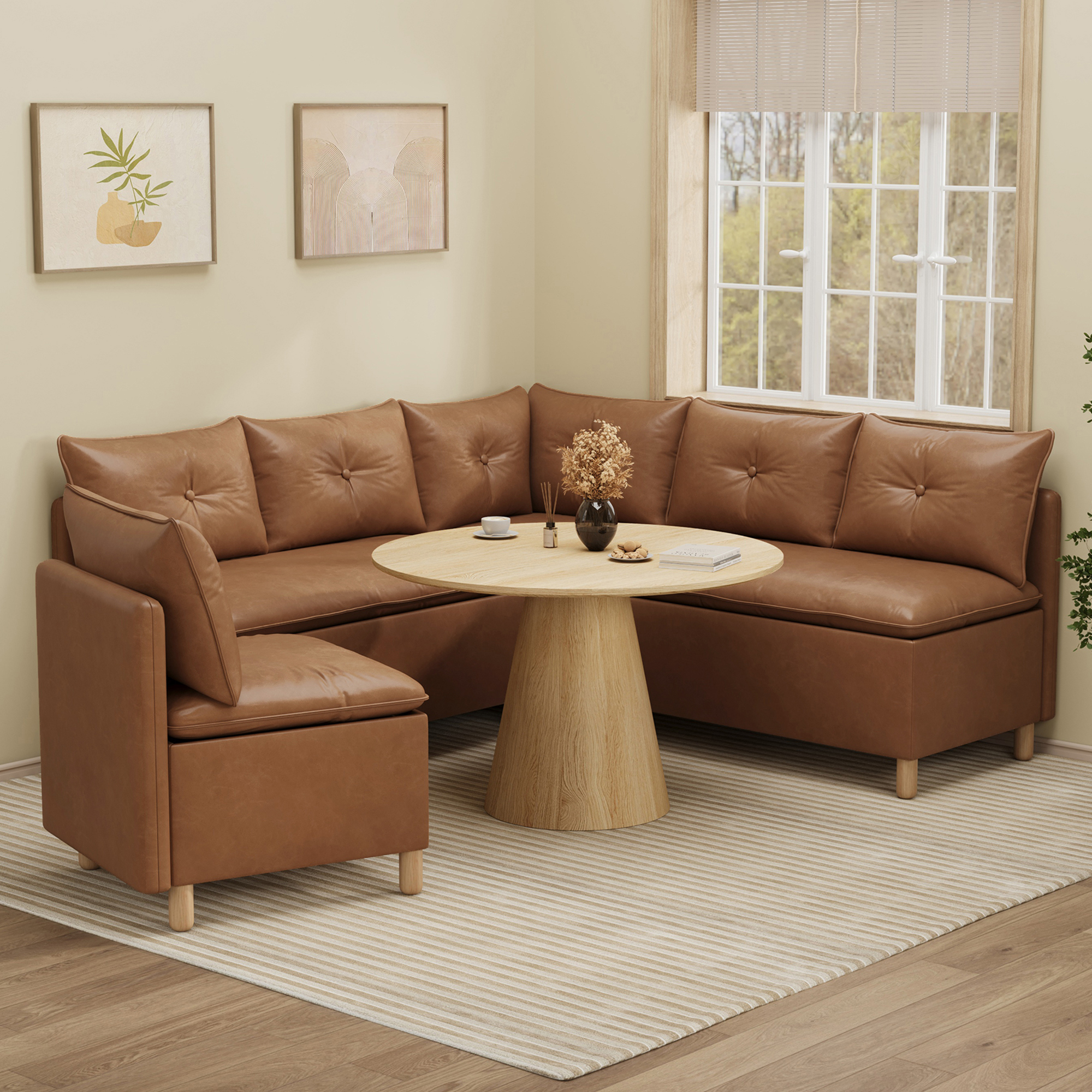 6-Seat L-shaped Corner Sectional Sofa