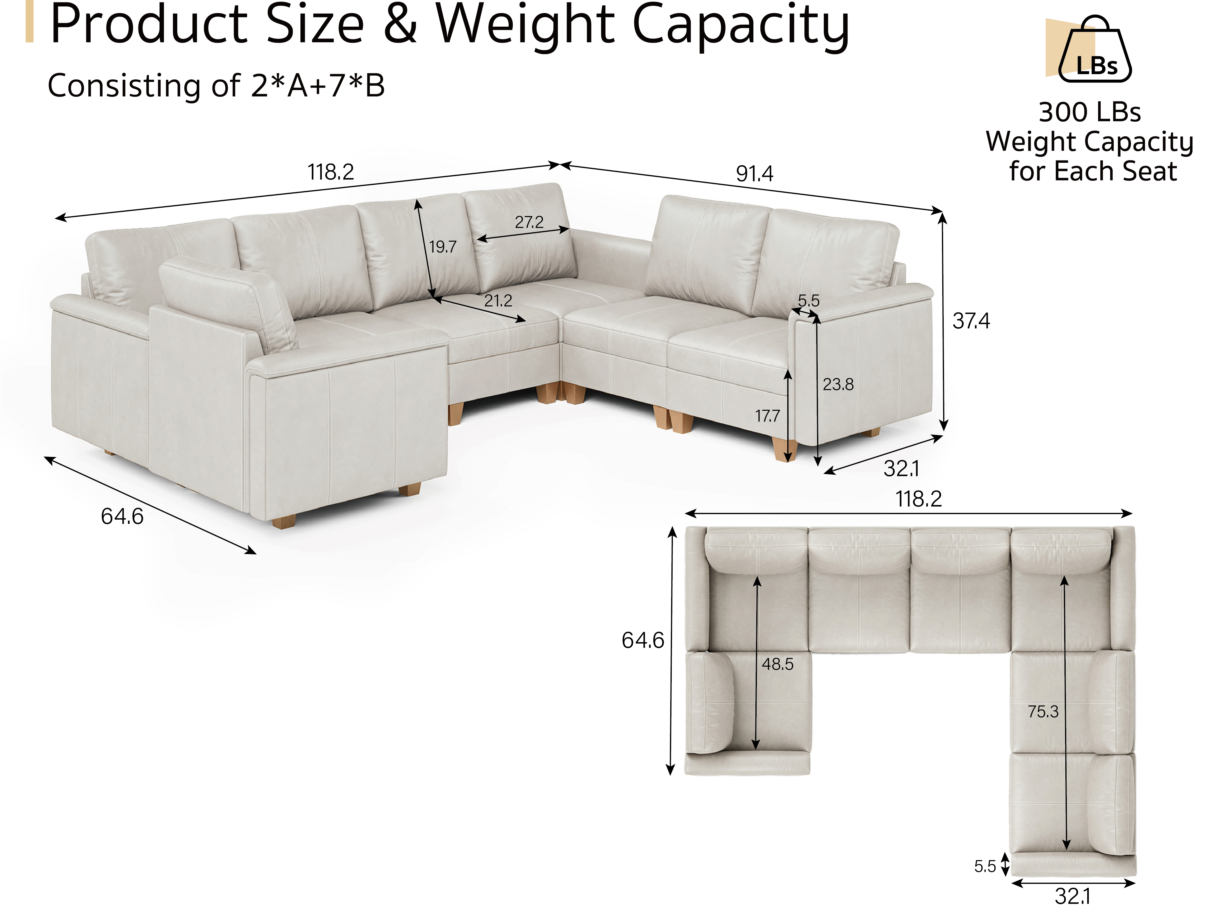 MS-01 Modular SectionaL Sofa 7 Seats