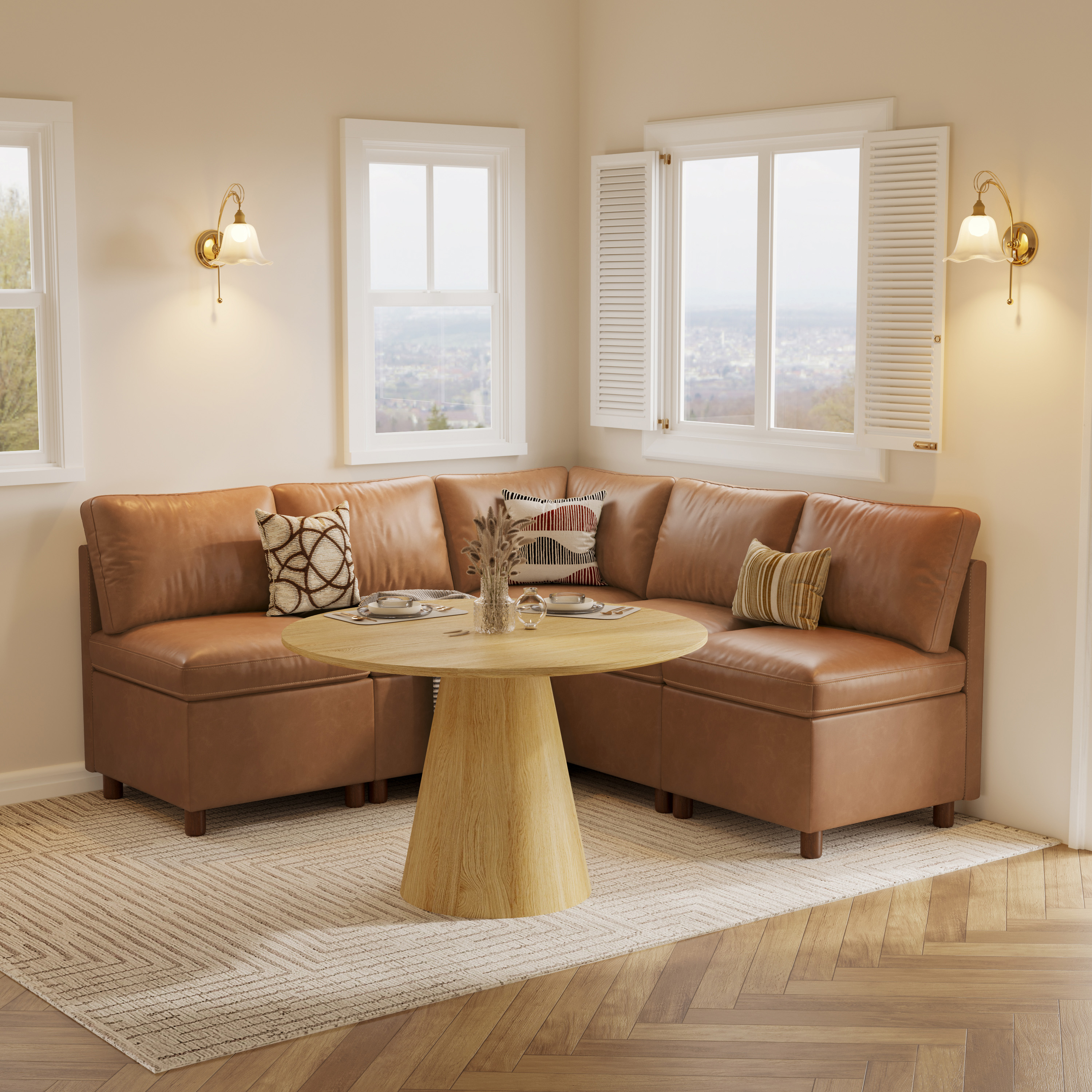  SITJOY Breakfast Nook Bench with Storage DC-01