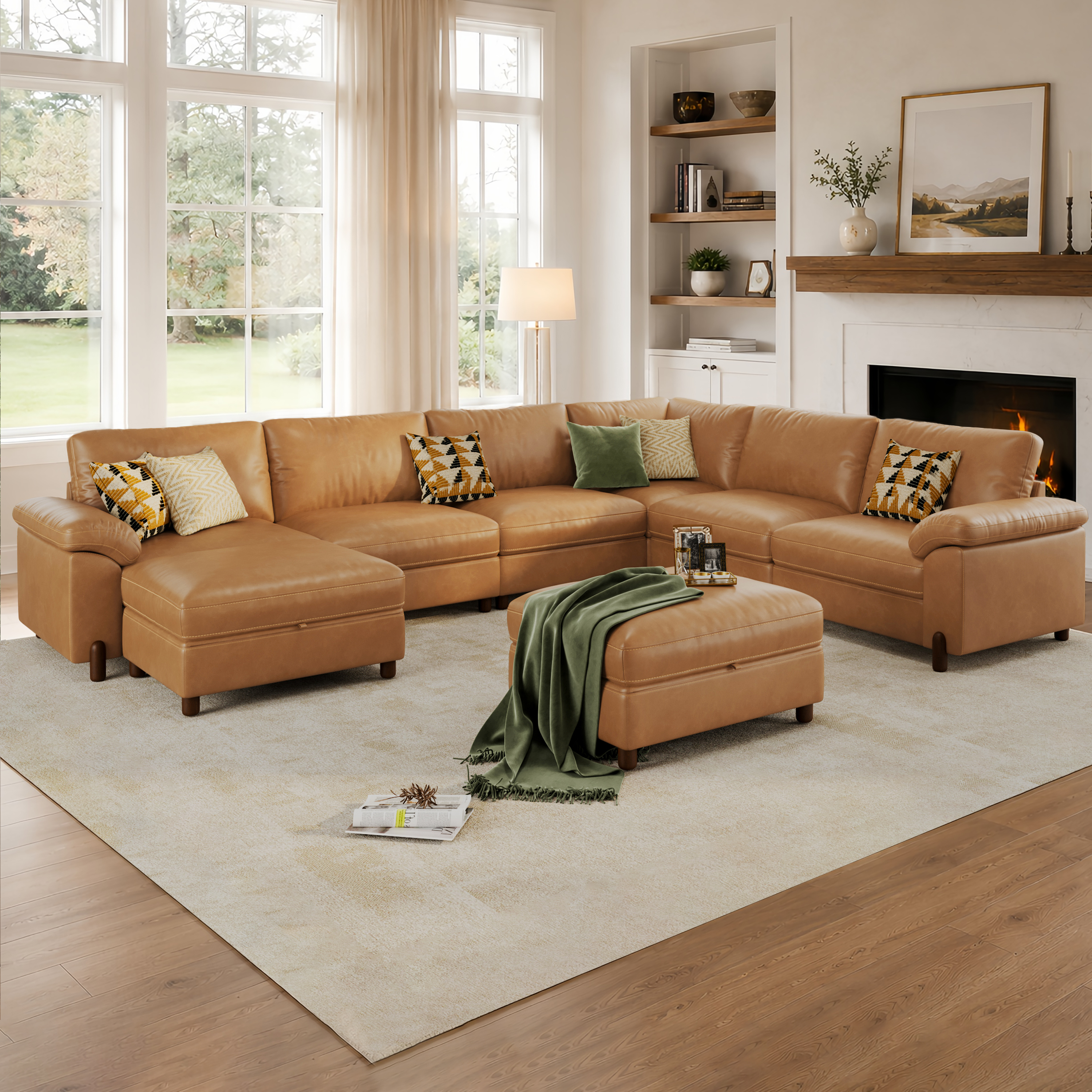 Vista 8-Seat Oversized Modular Sofa with Chaise Lounge