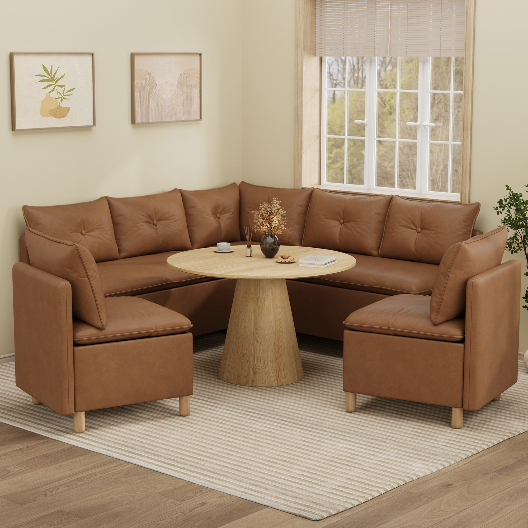7-Seat Modern Family Room Corner Couch