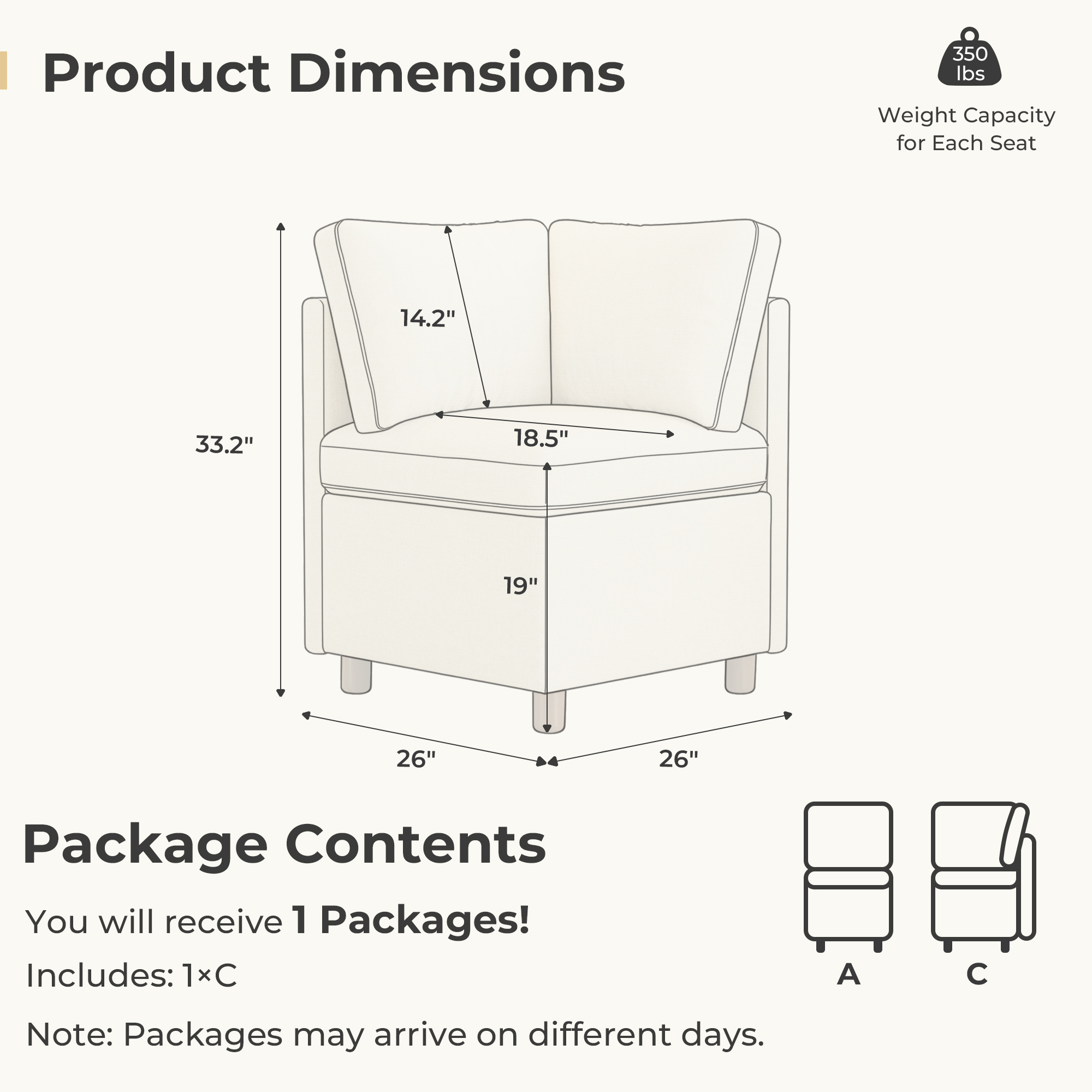 Aura Single Storage Chair | Corner Chair | Breakfast Nook