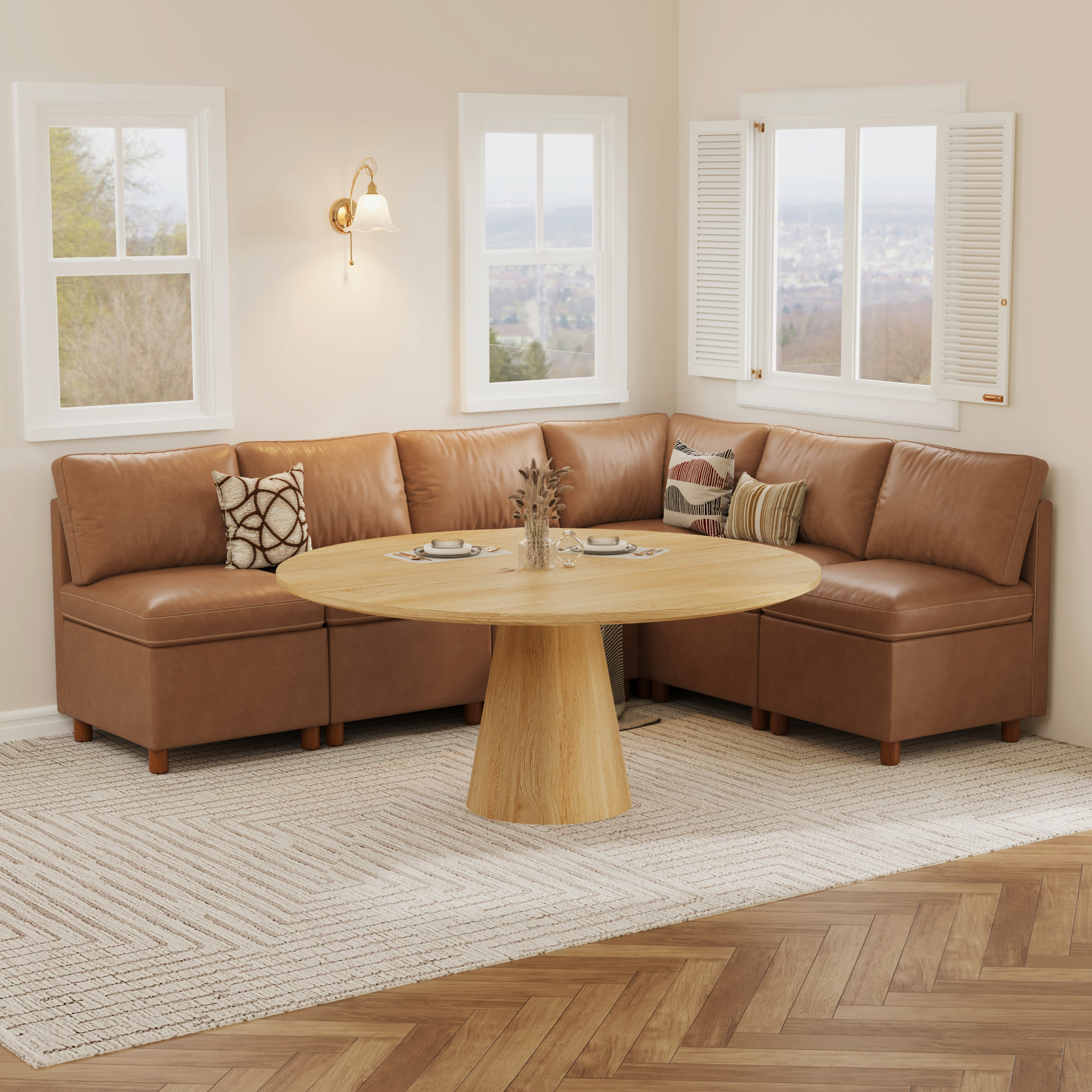 Aura  6-Seat L Shaped Nook with Hidden Storage | SITJOY