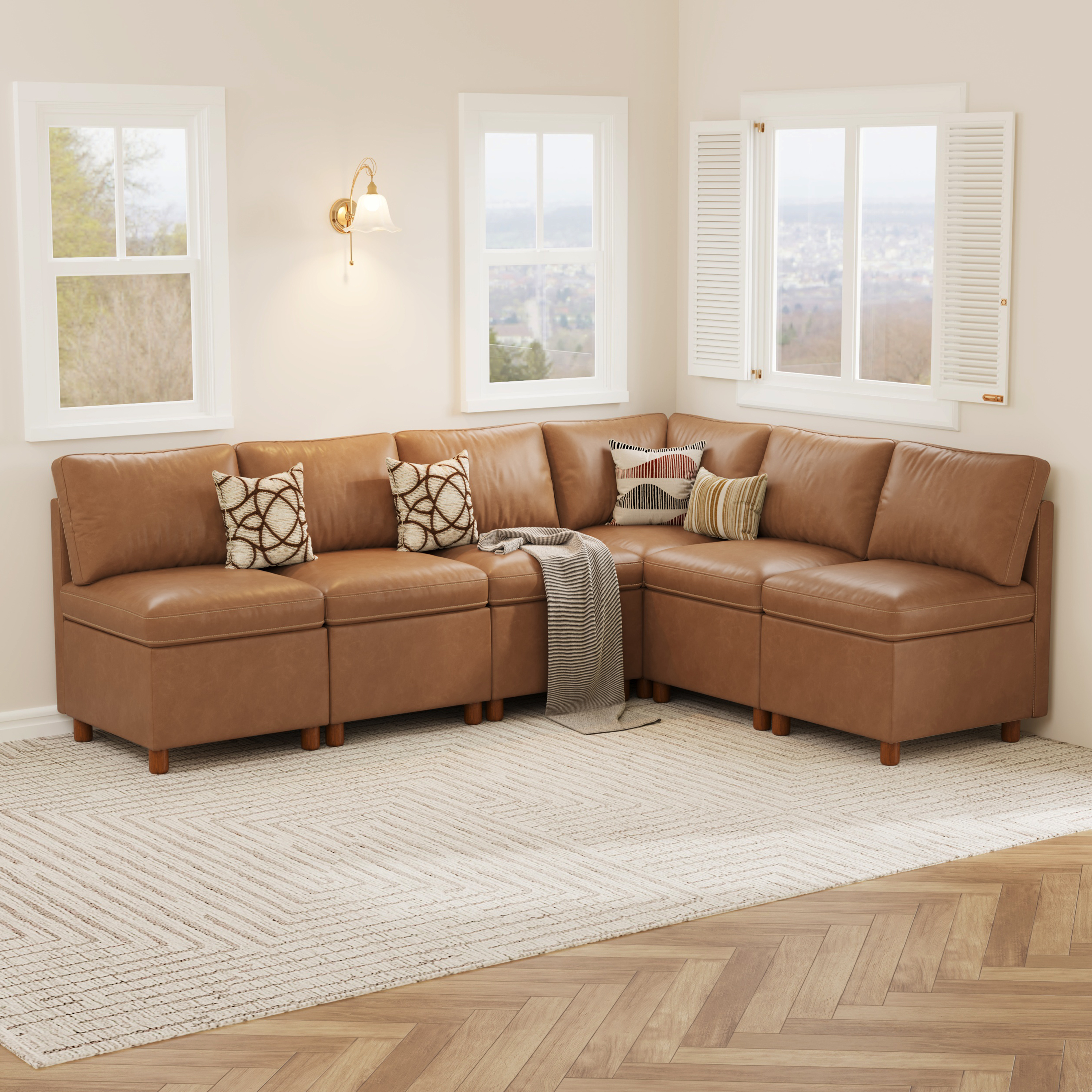 Aura 6-Seat L-Shaped Dining Nook with Hidden Storage