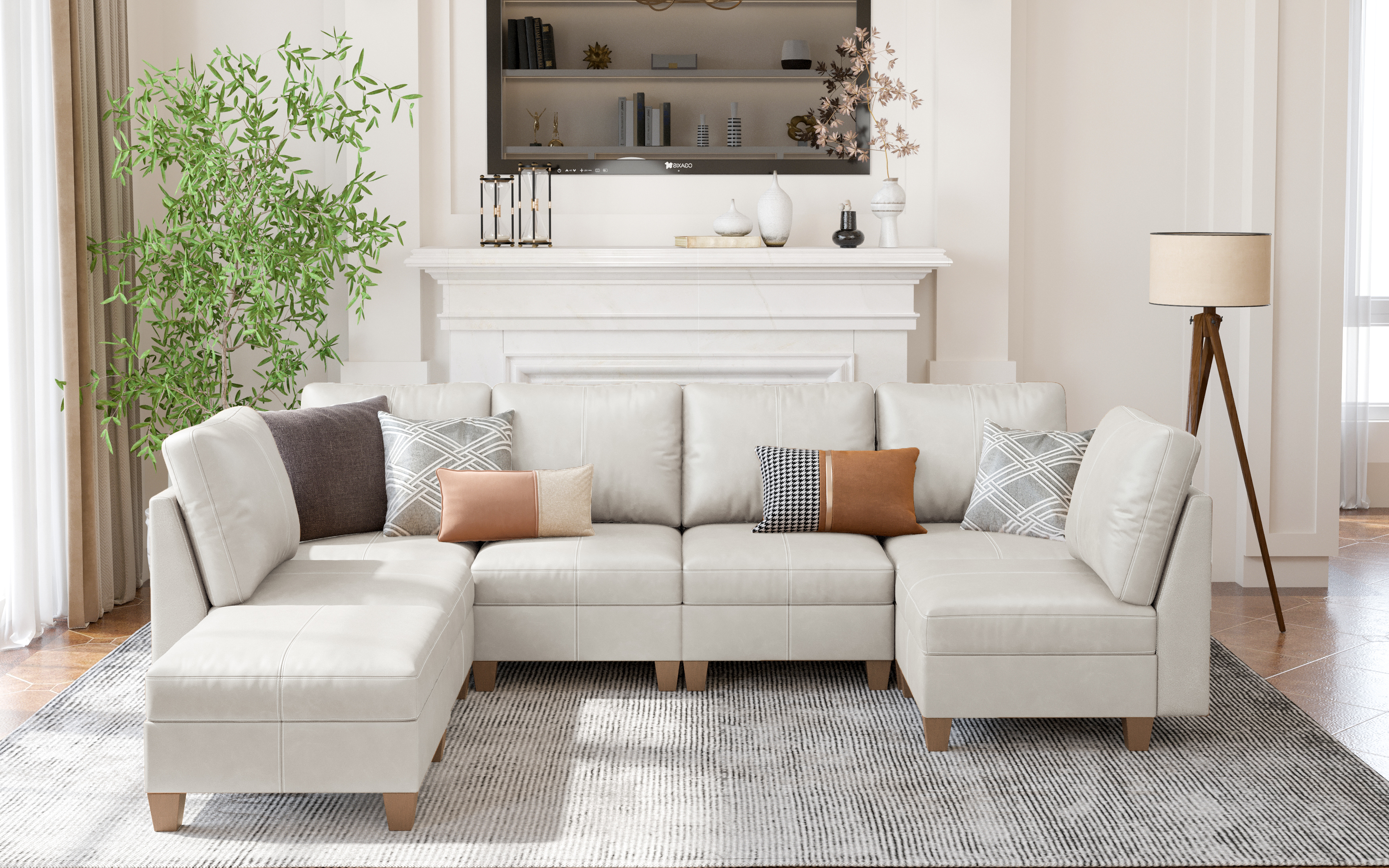 MS-01 Modular SectionaL Sofa 6 Seats with 1 Ottomans