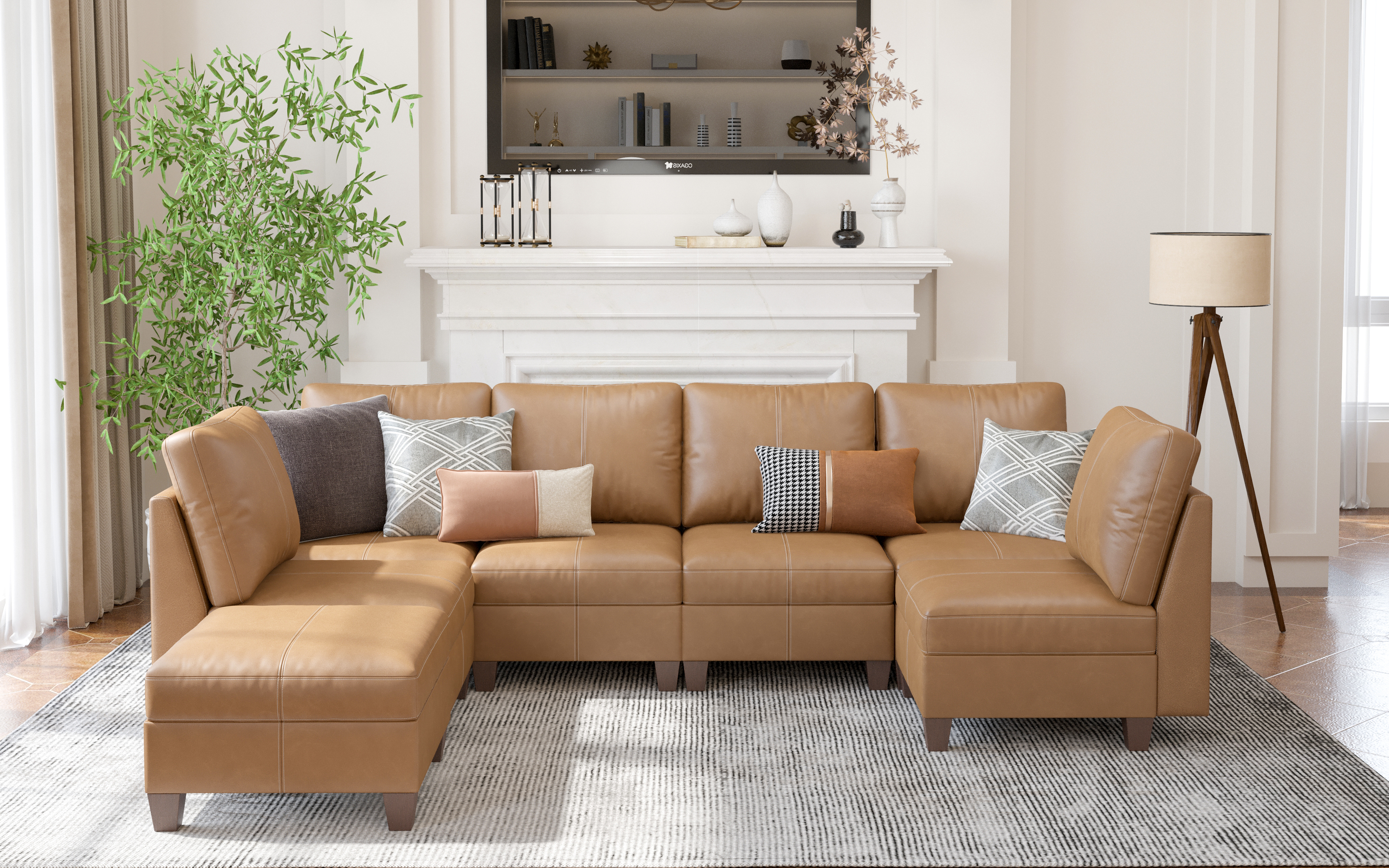 MS-01 Modular SectionaL Sofa 6 Seats with 1 Ottomans