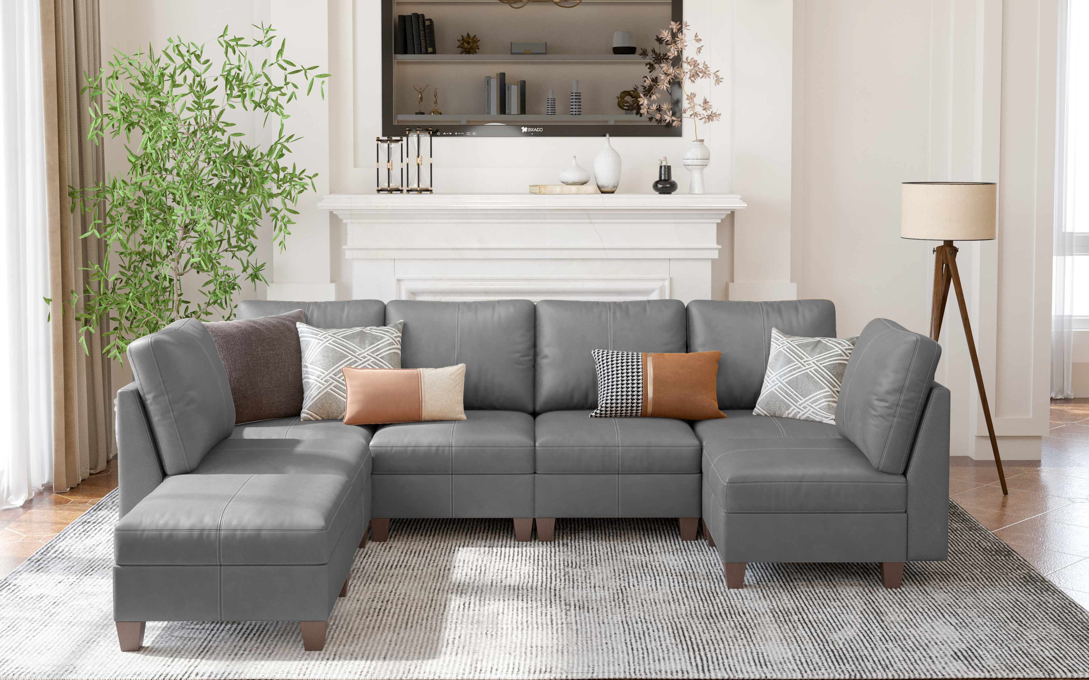 MS-01 Modular SectionaL Sofa 6 Seats with 1 Ottomans