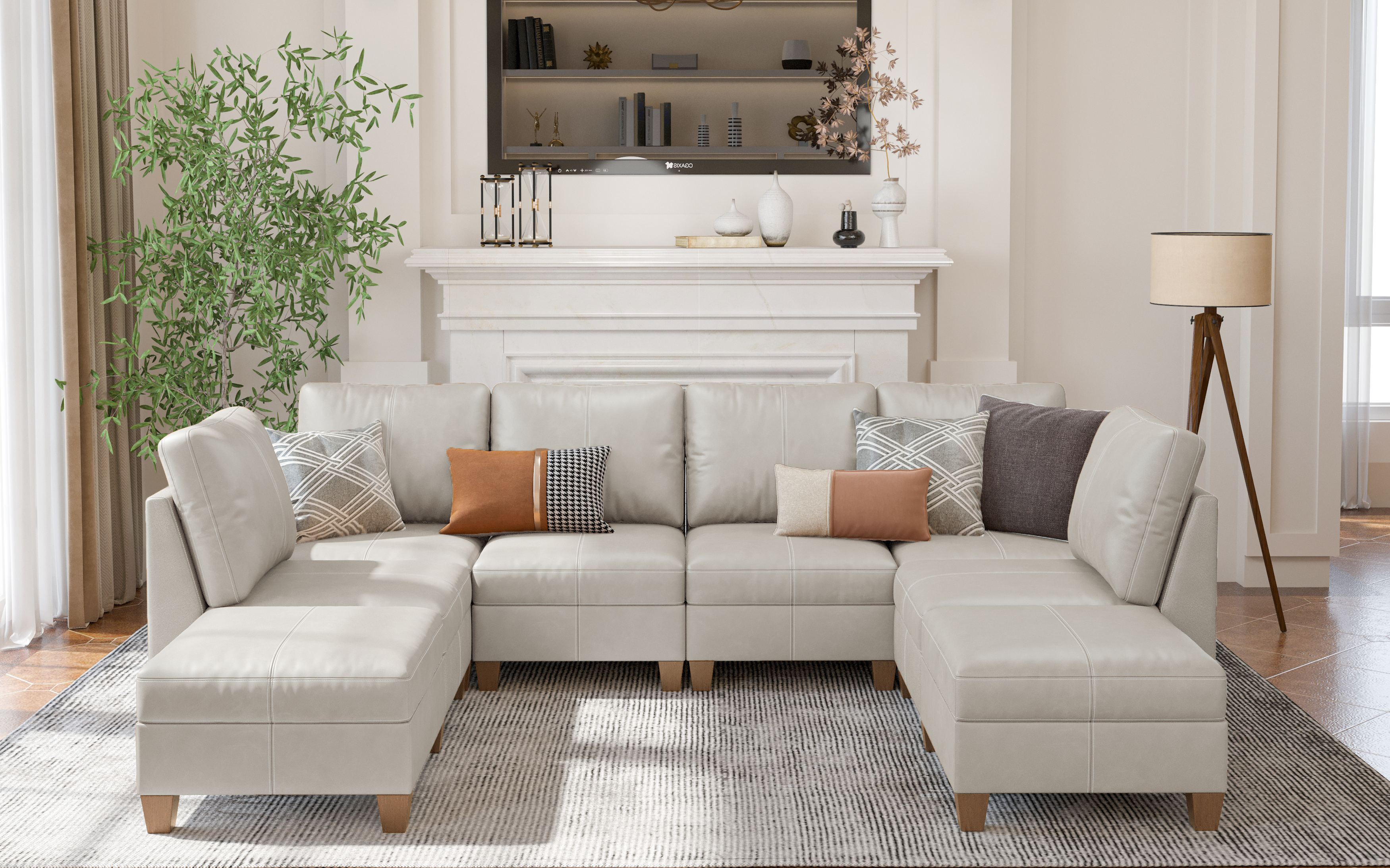 MS-01 Modular SectionaL Sofa 6 Seats with 2 Ottomans