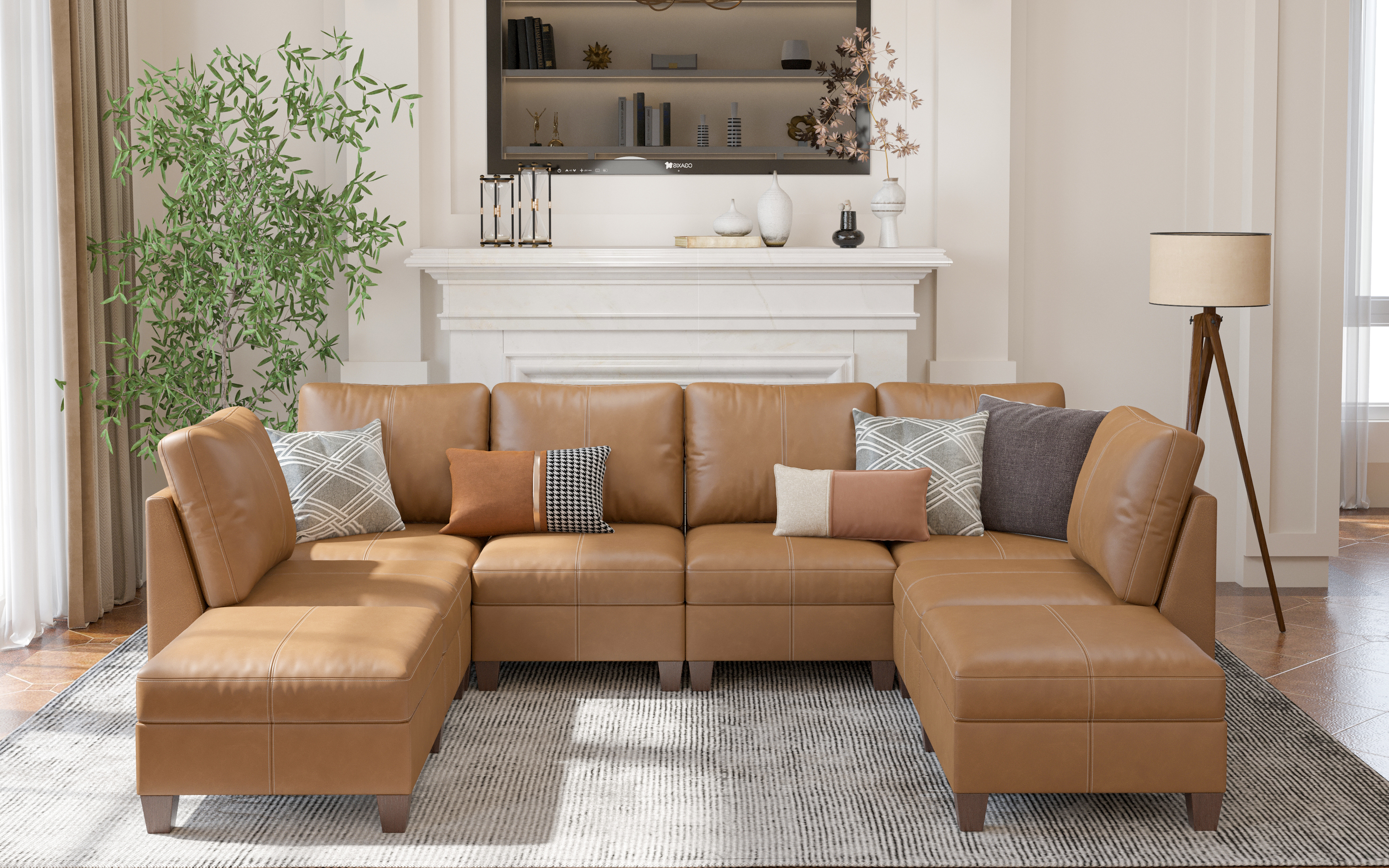 MS-01 Modular SectionaL Sofa 6 Seats with 2 Ottomans