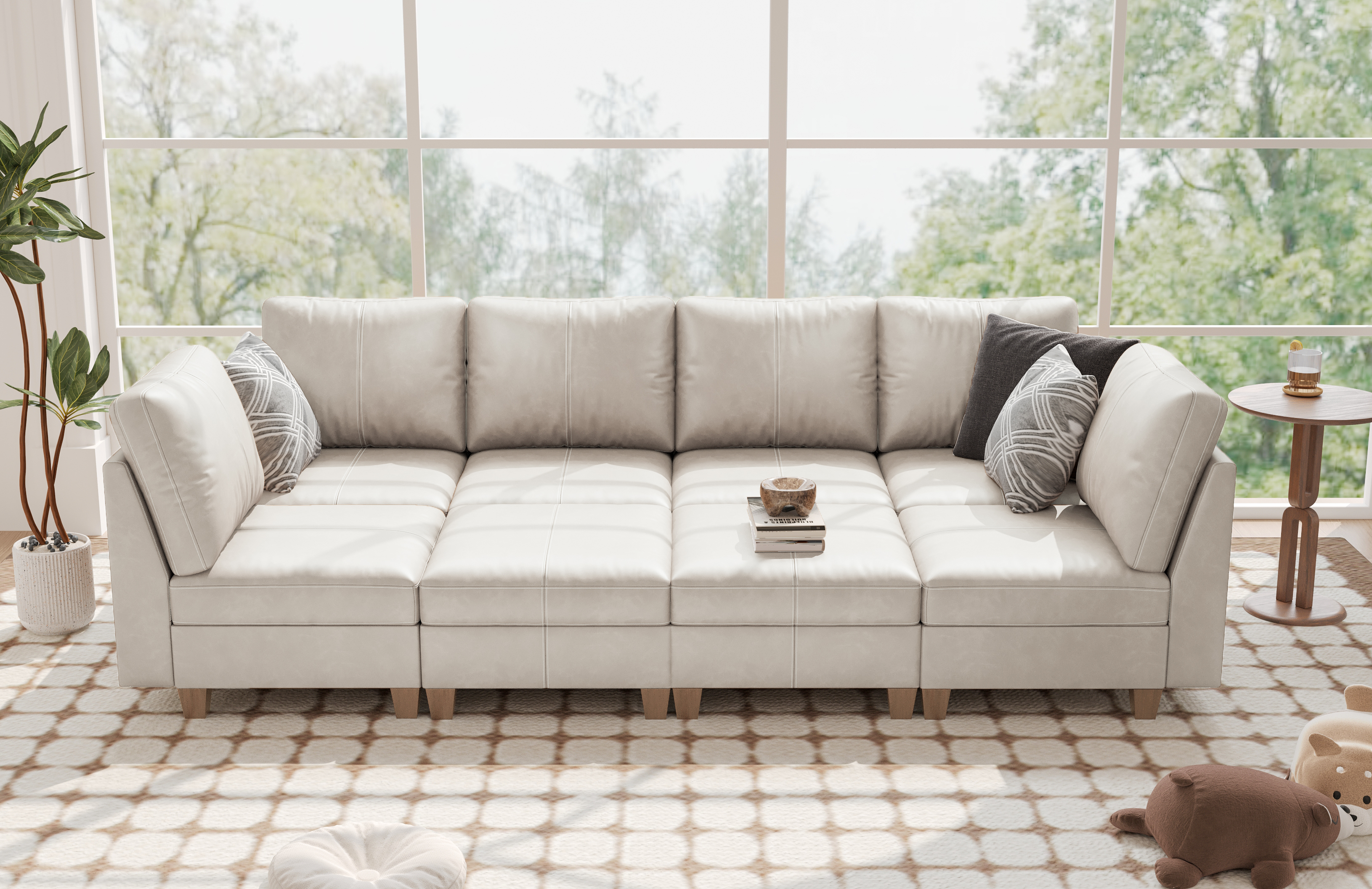 MS-01 Modular SectionaL Sofa 6 Seats with 2 Ottomans