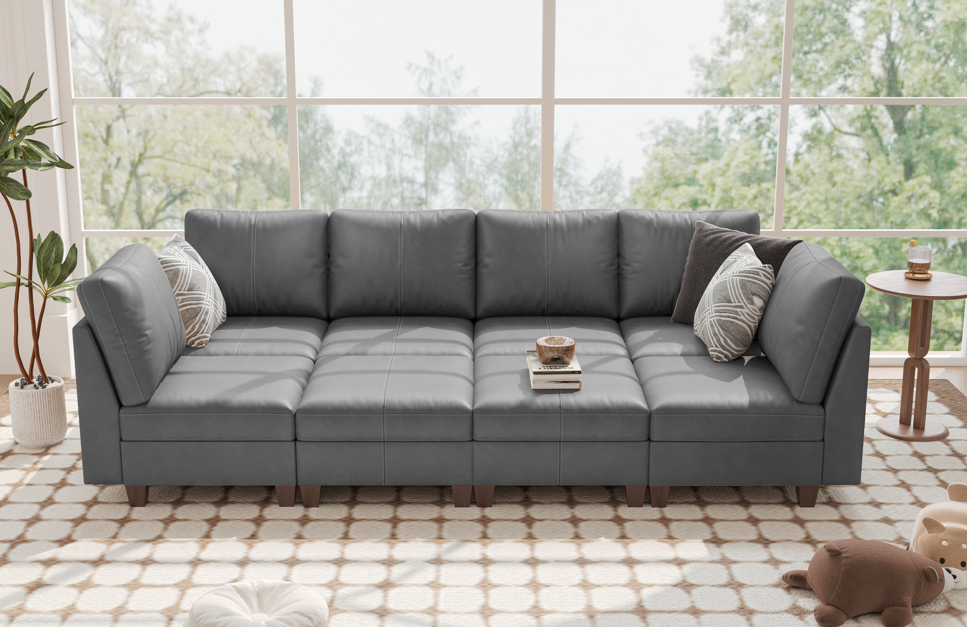 MS-01 Modular SectionaL Sofa 6 Seats with 2 Ottomans