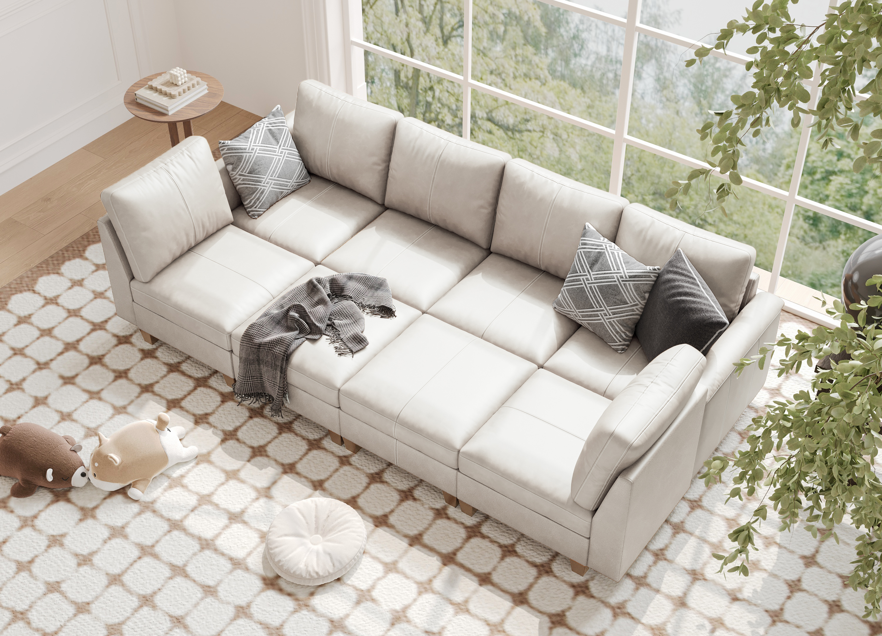 MS-01 Modular SectionaL Sofa 6 Seats with 2 Ottomans