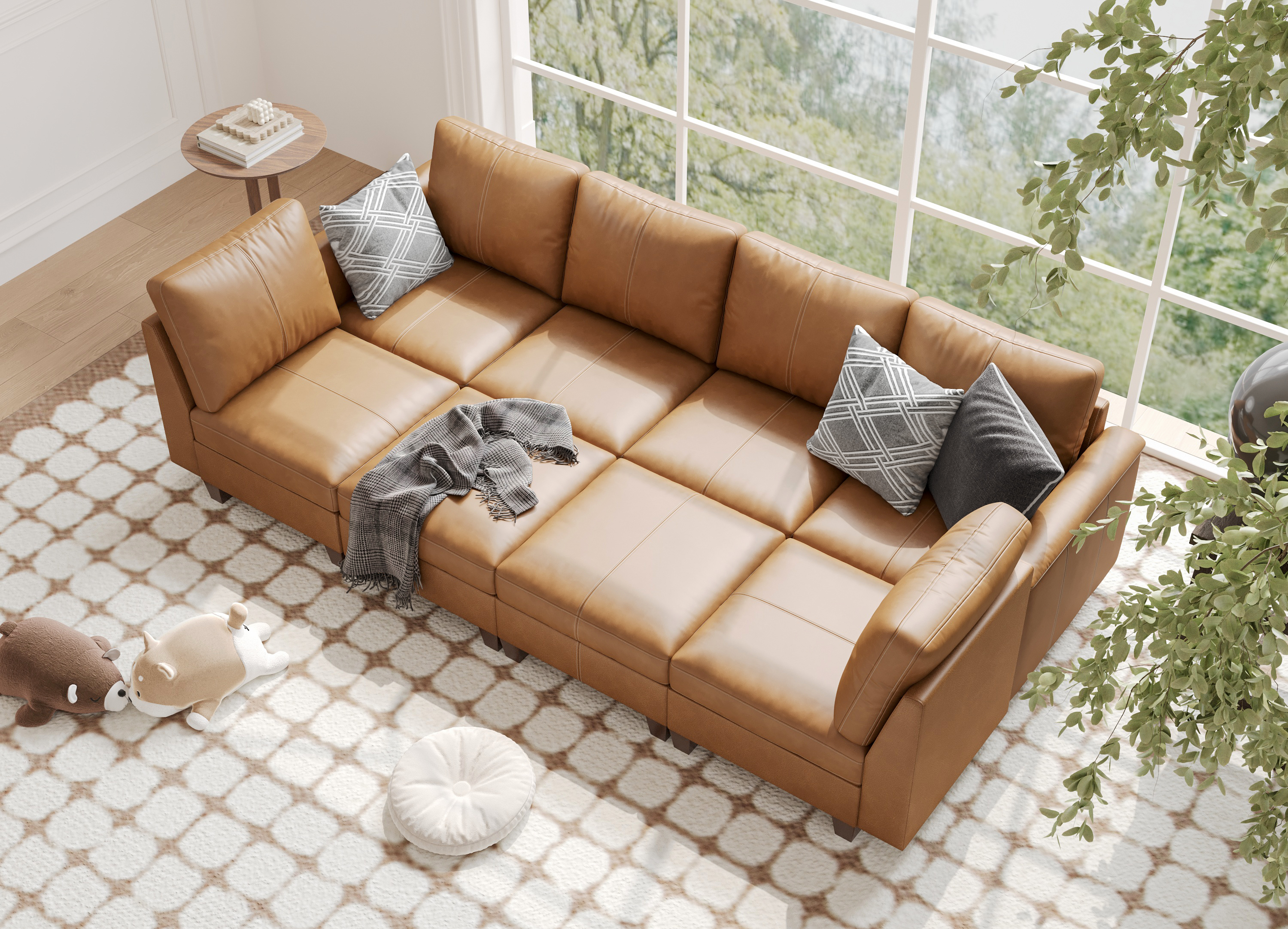 MS-01 Modular SectionaL Sofa 6 Seats with 2 Ottomans