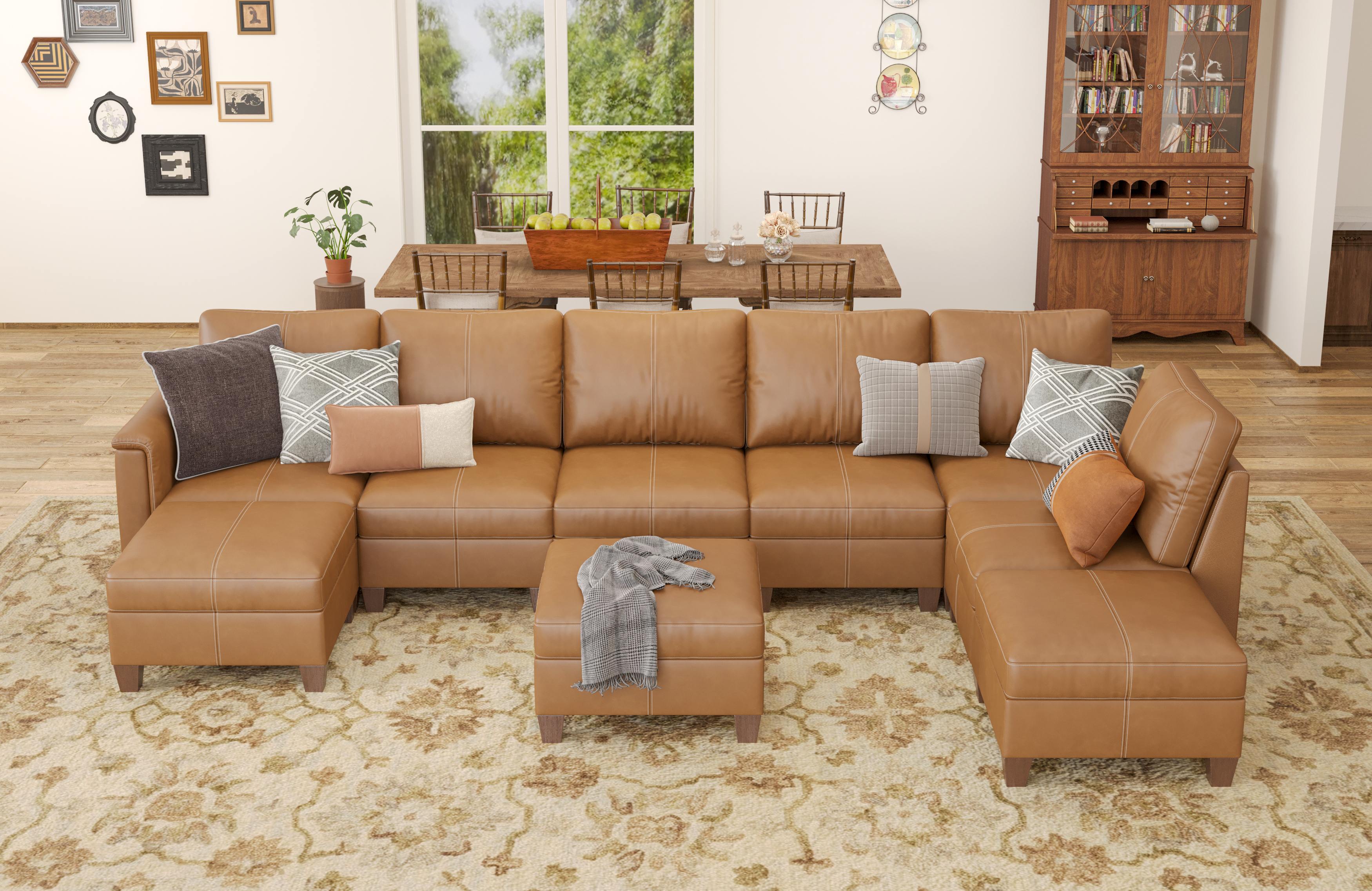 MS-01 Modular SectionaL Sofa 6 Seats with 3 Ottomans