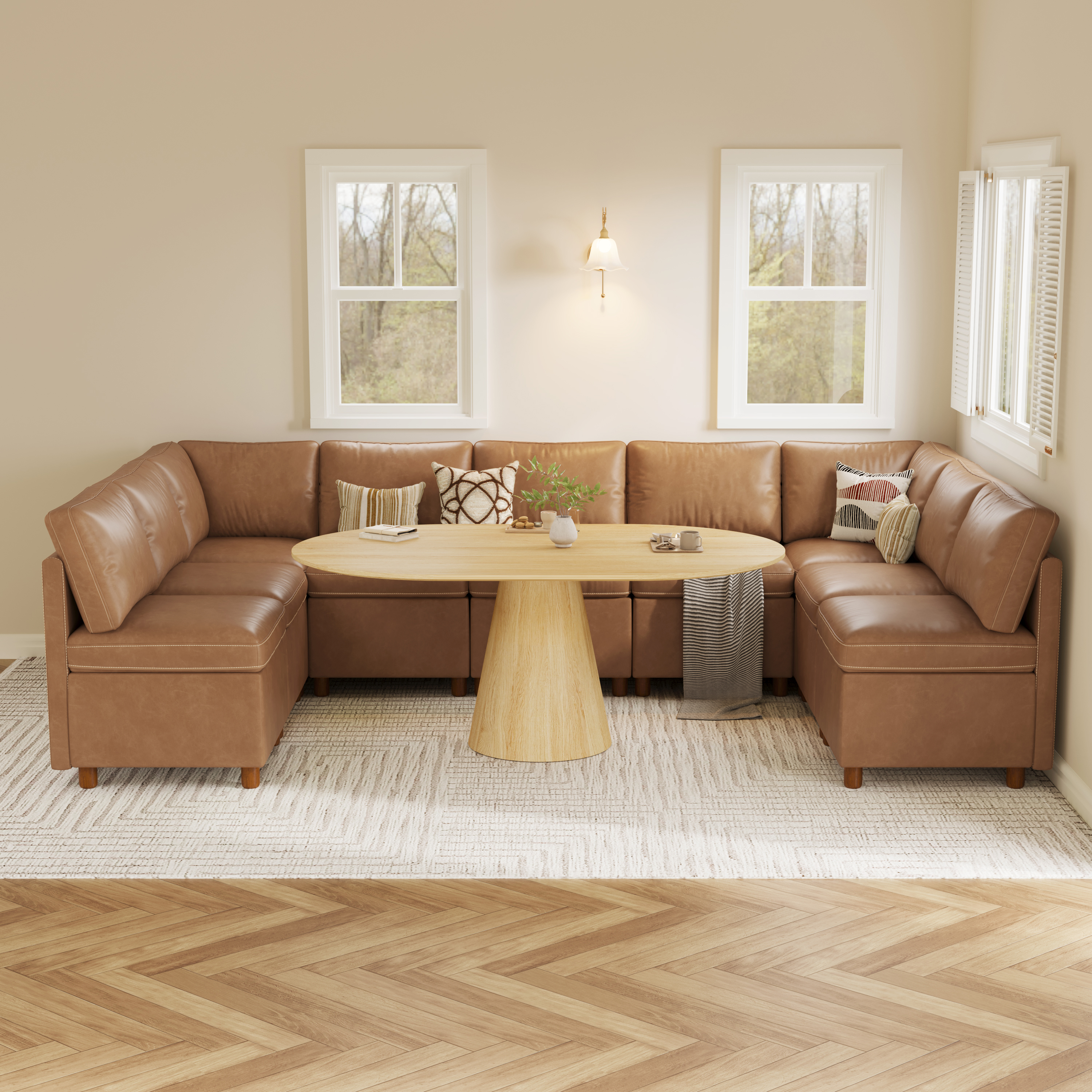 Aura 9-Seat U-Shaped Breakfast Nook with Hidden Storage